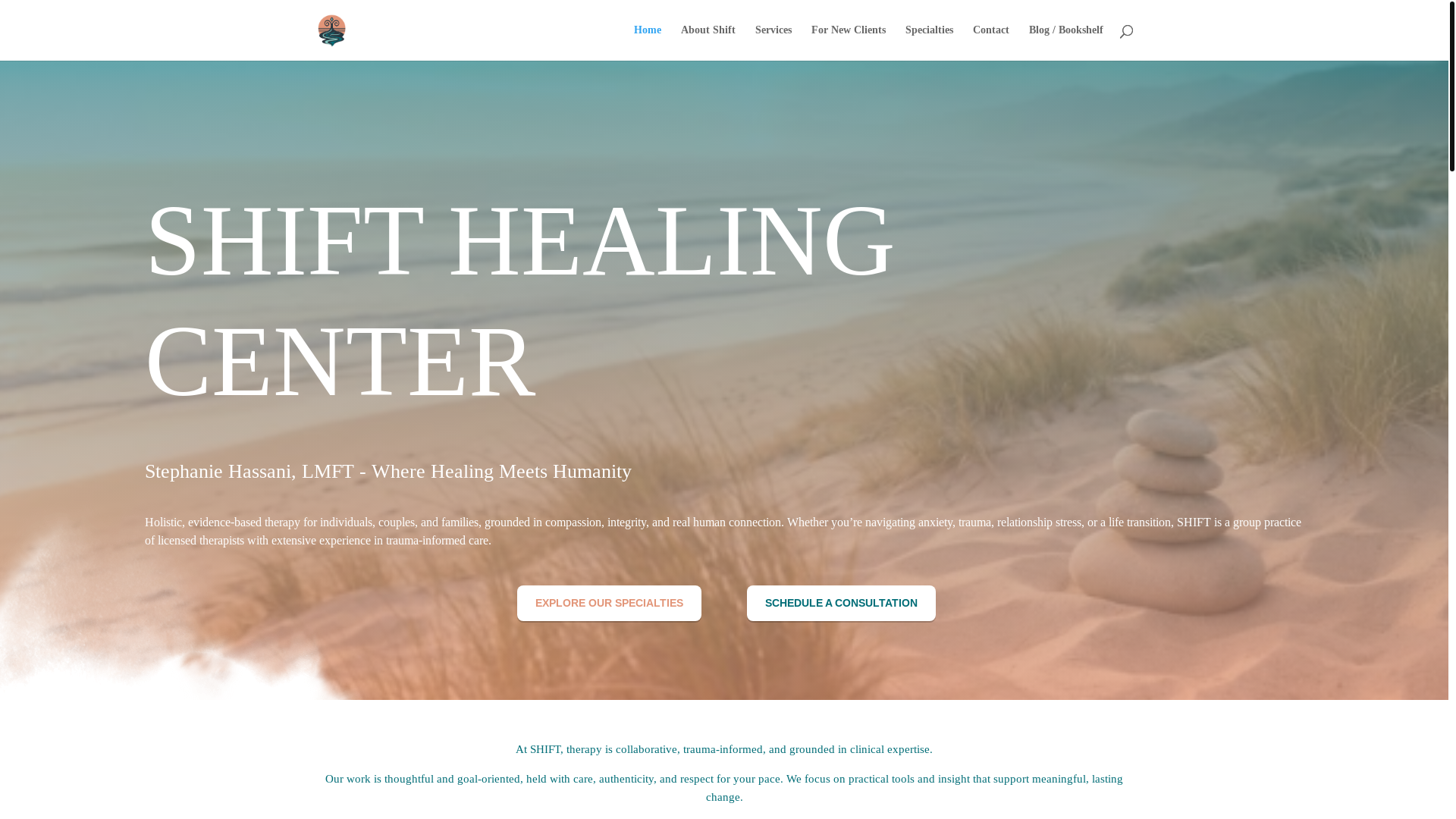 website screenshot of https://shifthealingcenter.com/