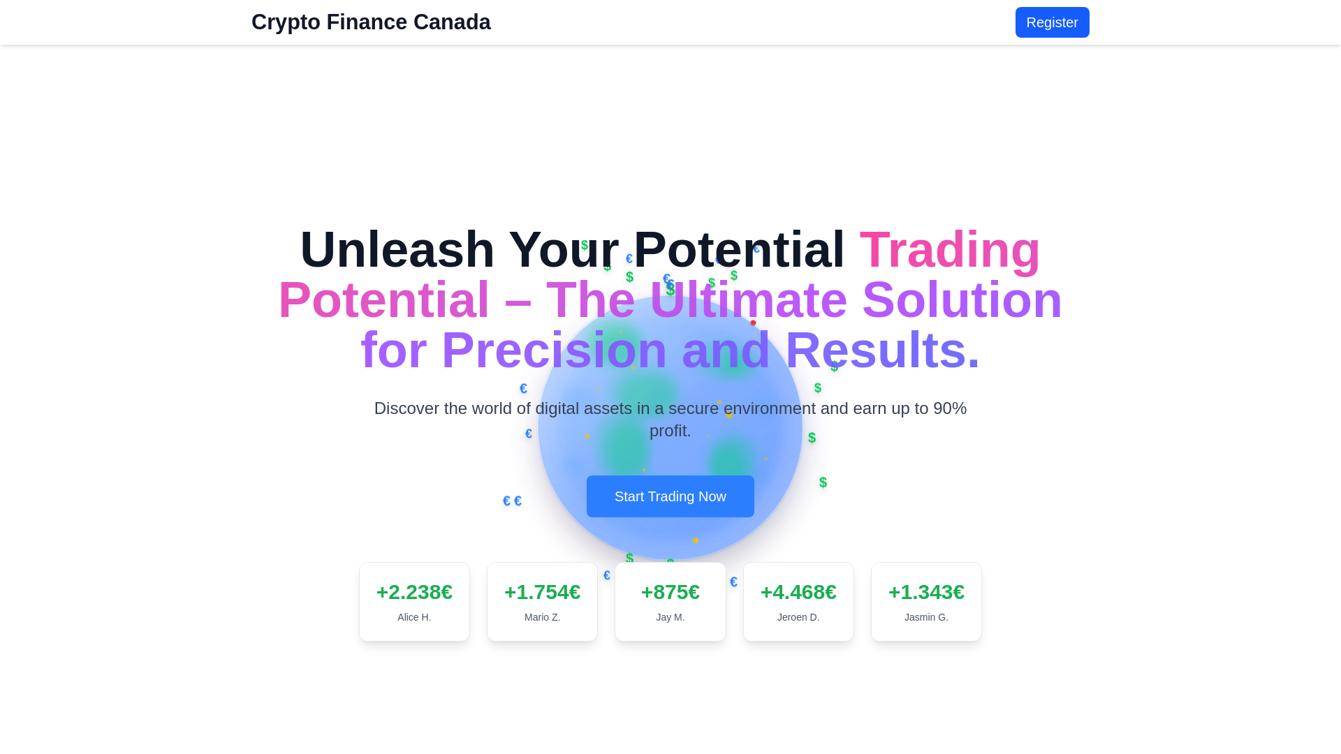 website screenshot of https://crypto-finance-ca.net/