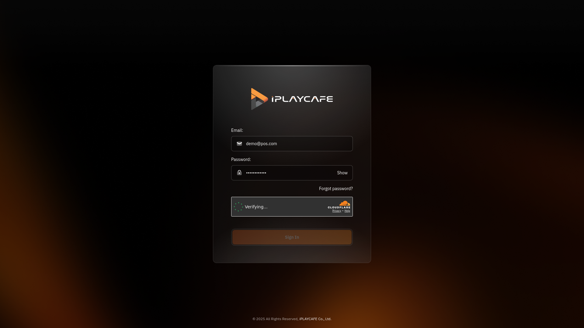 website screenshot of https://iplaycafe-pos-demo.pages.dev/
