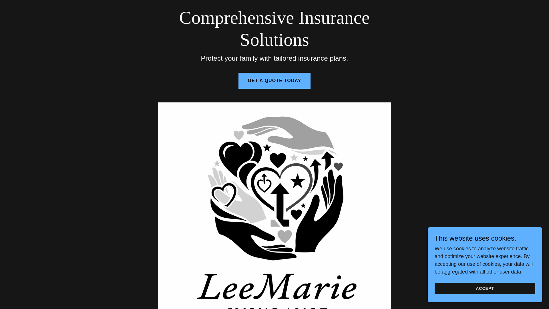 website screenshot of https://leemarie-insurance.com/