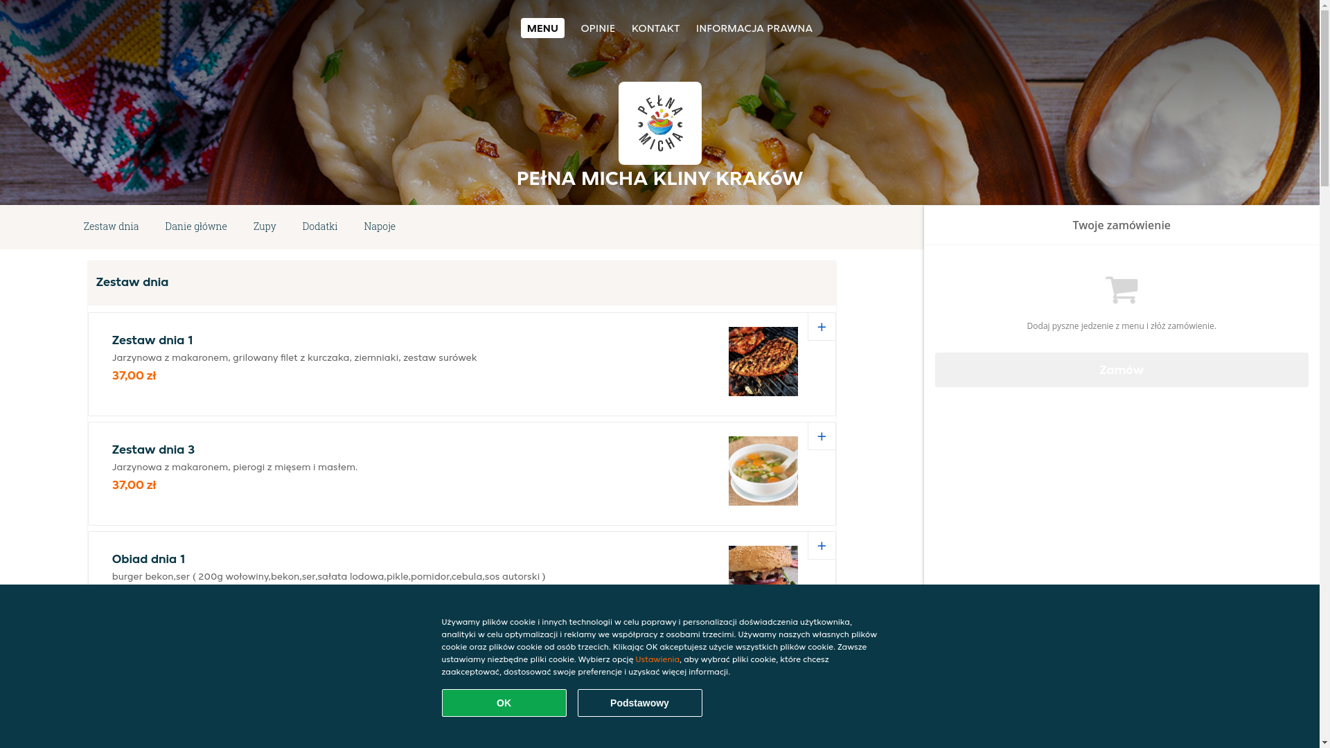 website screenshot of https://pelna-micha-kliny-krakow.pl/
