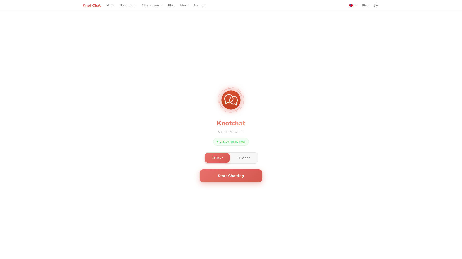 website screenshot of https://knot.chat/
