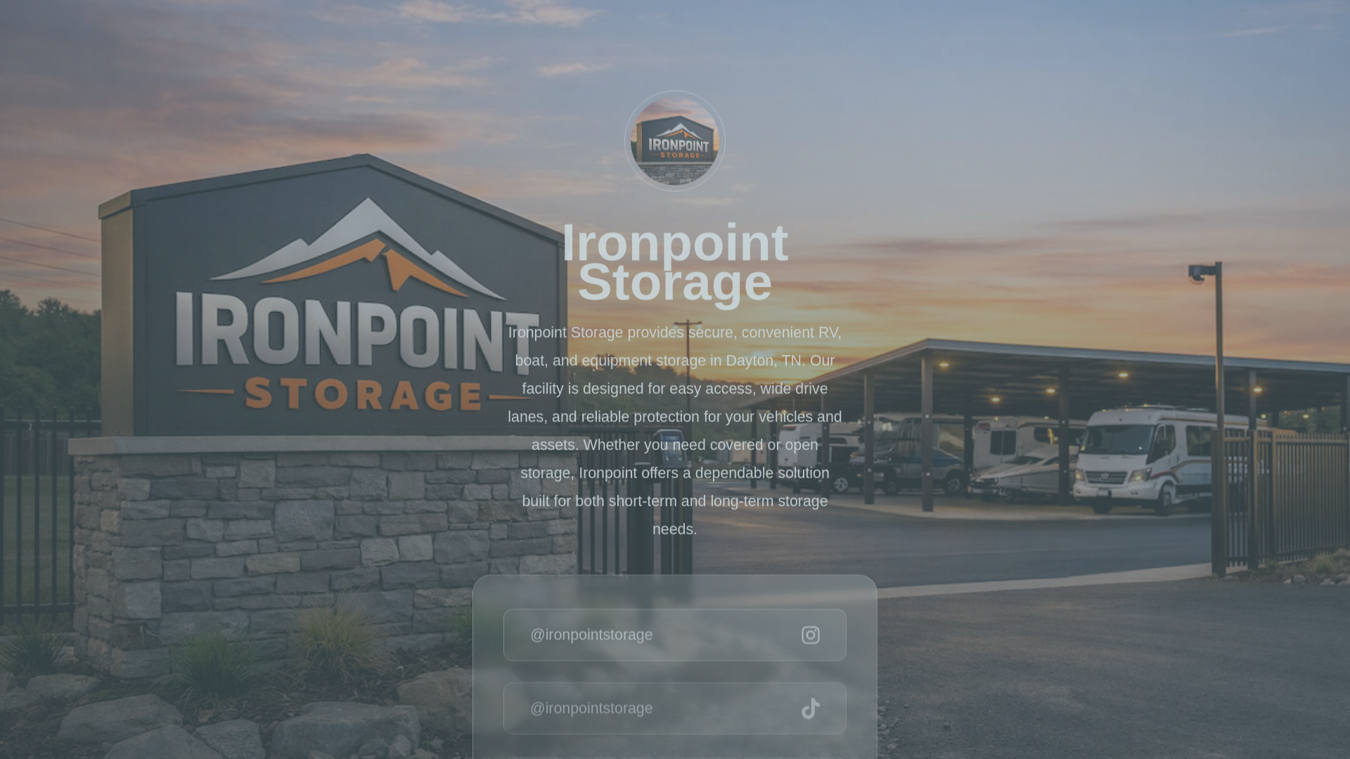 website screenshot of https://ironpointstorage.com