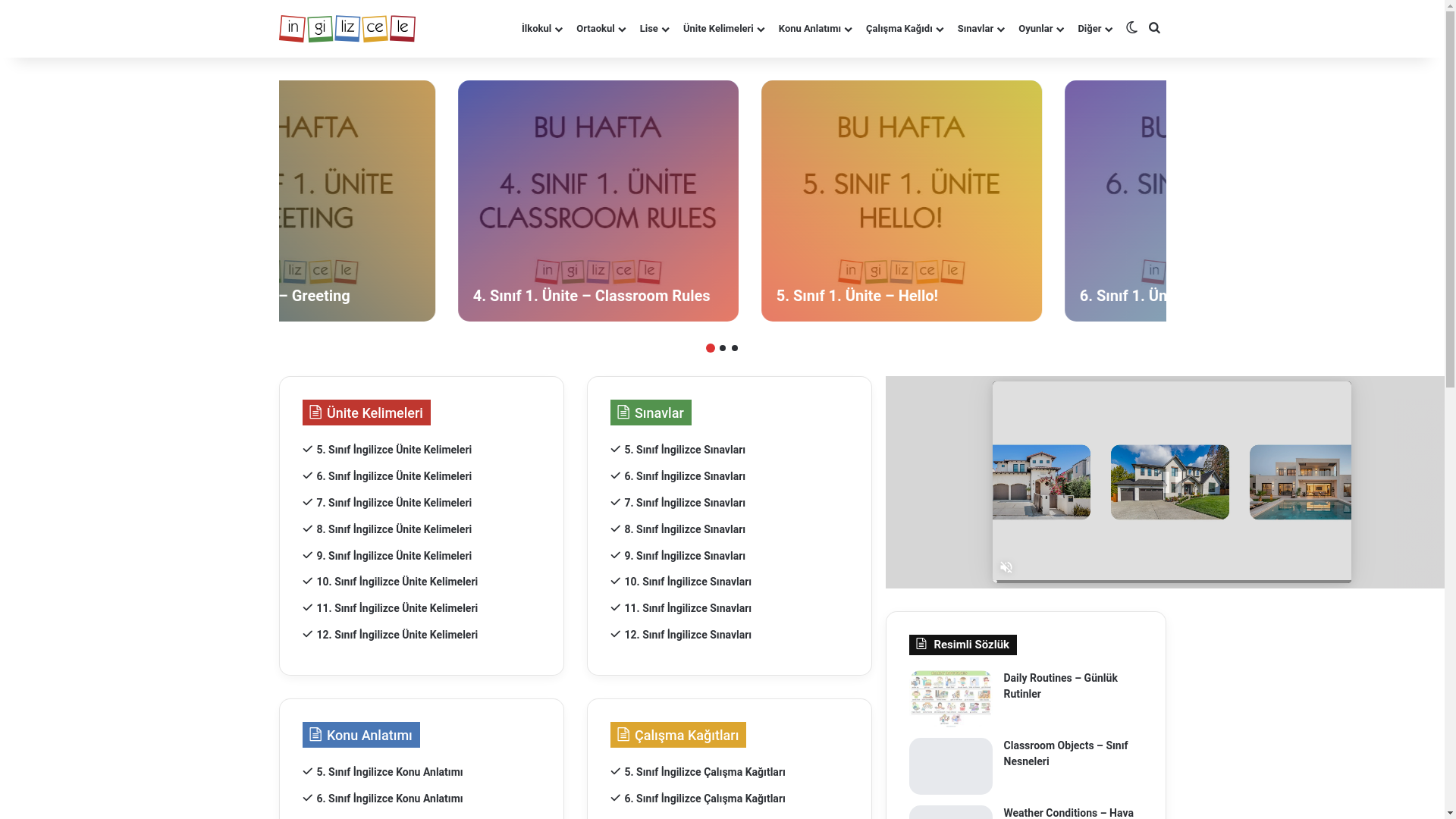 website screenshot of https://ingilizcele.com