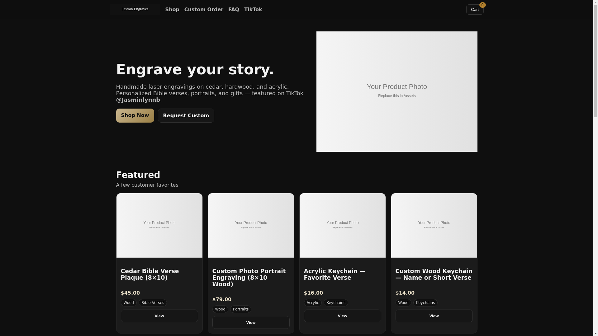 website screenshot of https://jasminengraves.com/
