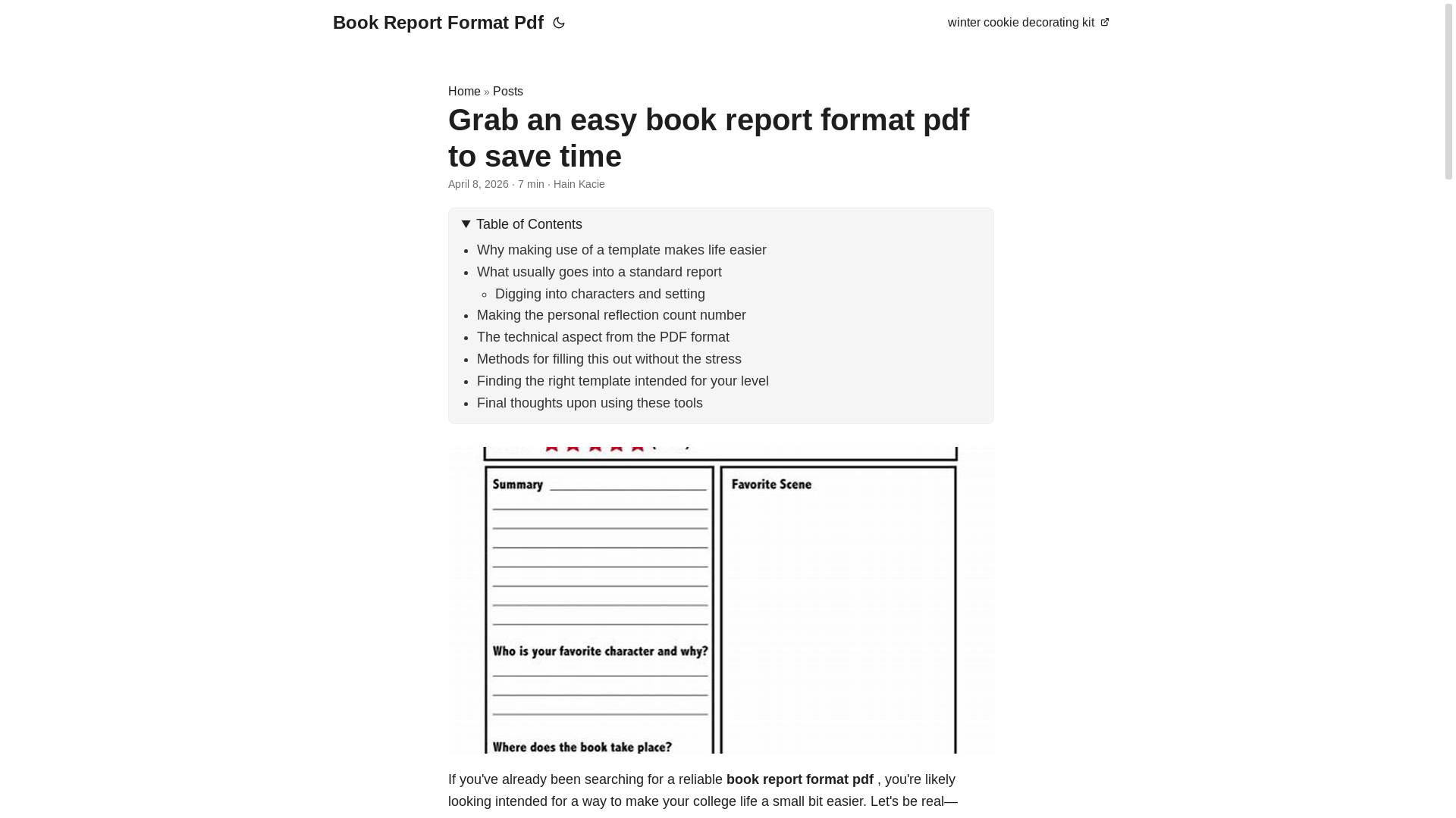 website screenshot of https://book-report-format-pdf.pages.dev/