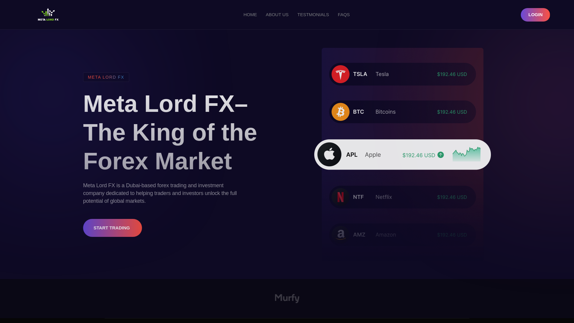 website screenshot of http://metalordfx.com/