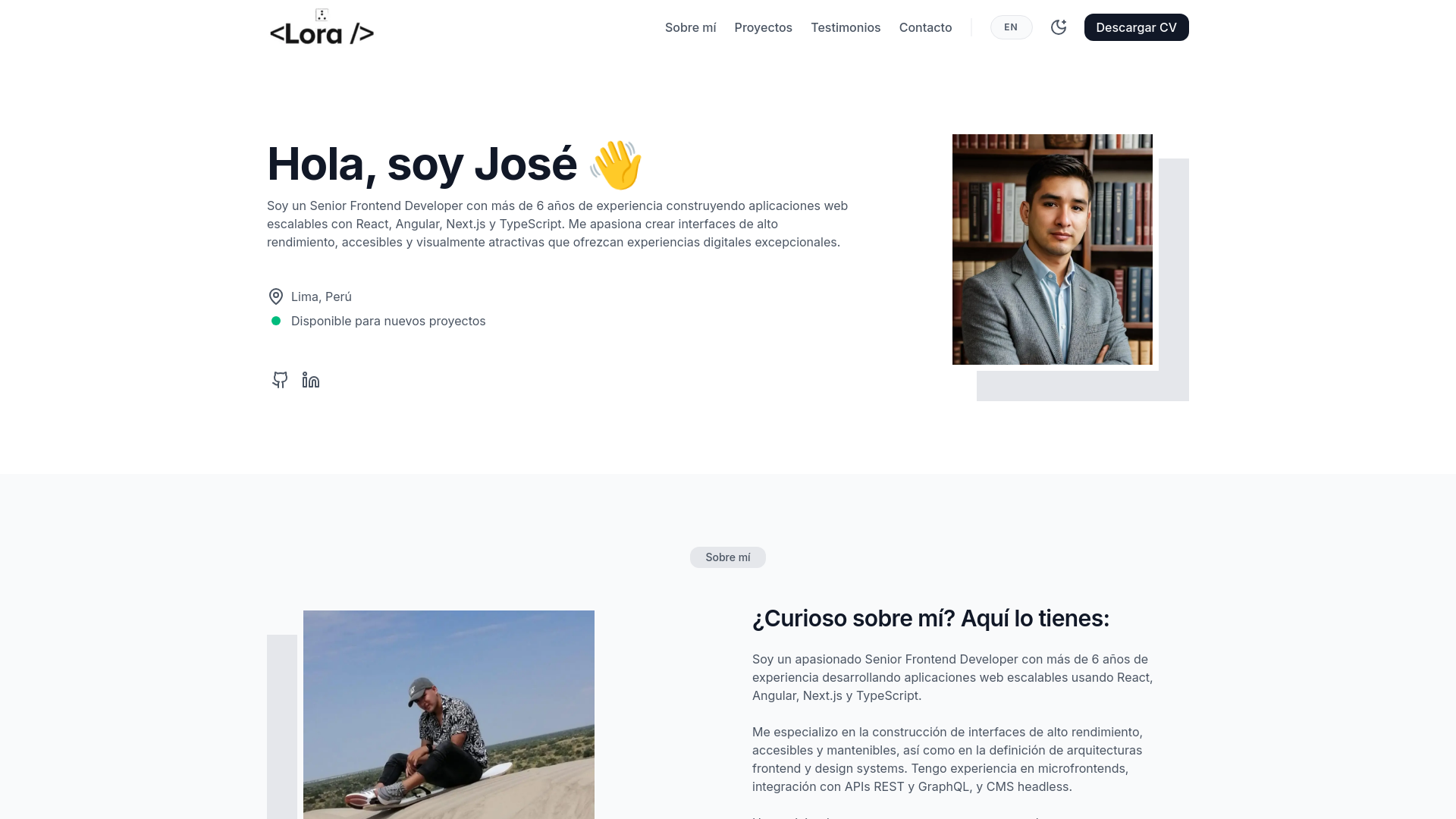 website screenshot of https://joseabad.dev/