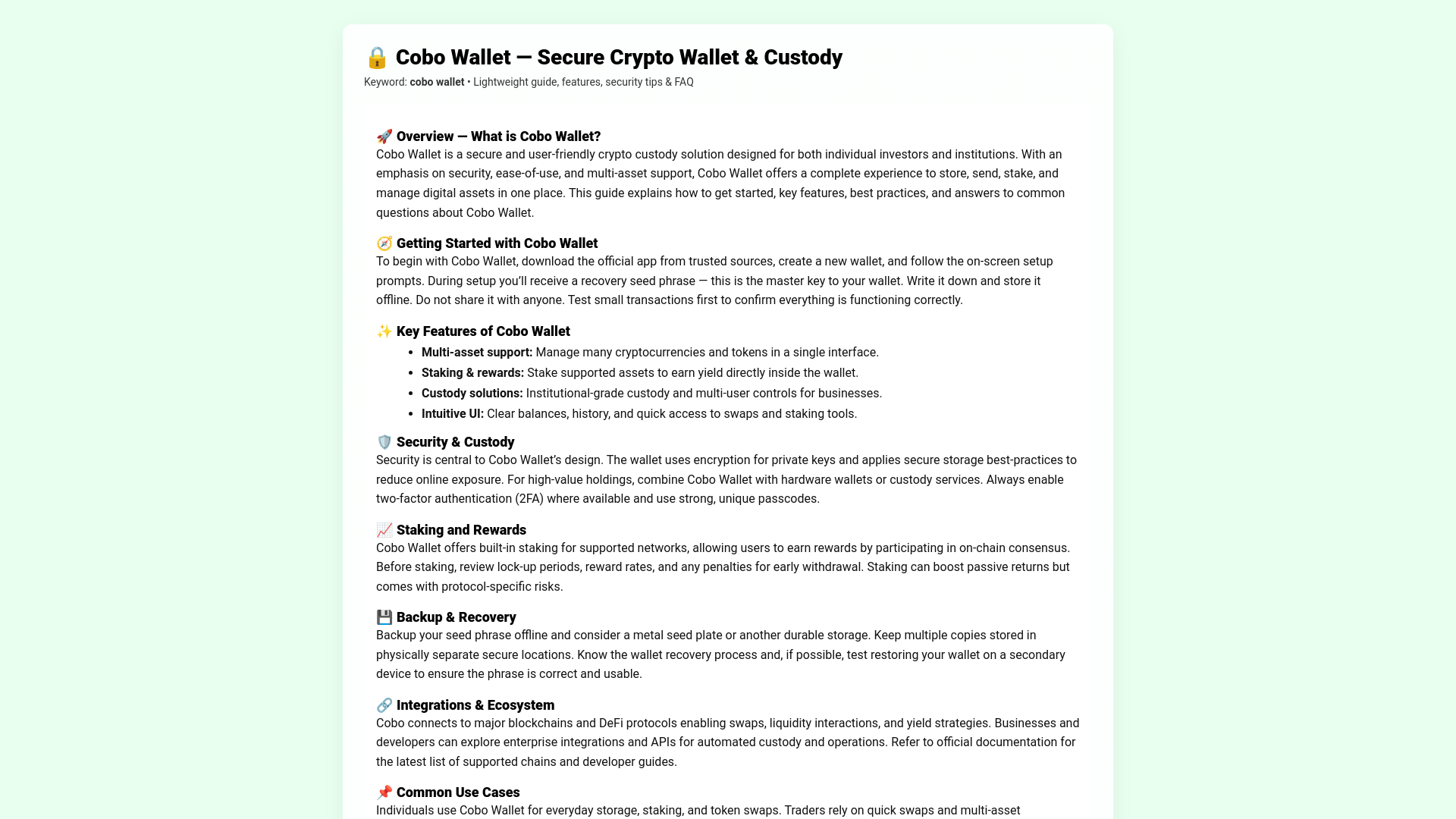 website screenshot of https://cobo--wallet.pages.dev