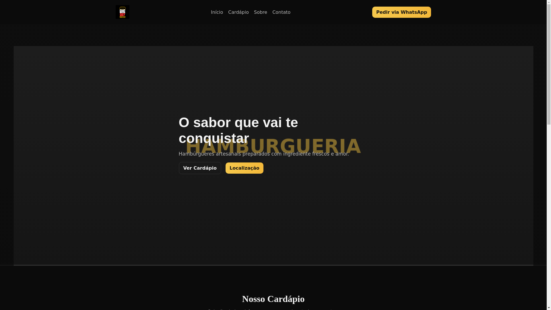 website screenshot of https://bigboyhamburgueria.com.br/