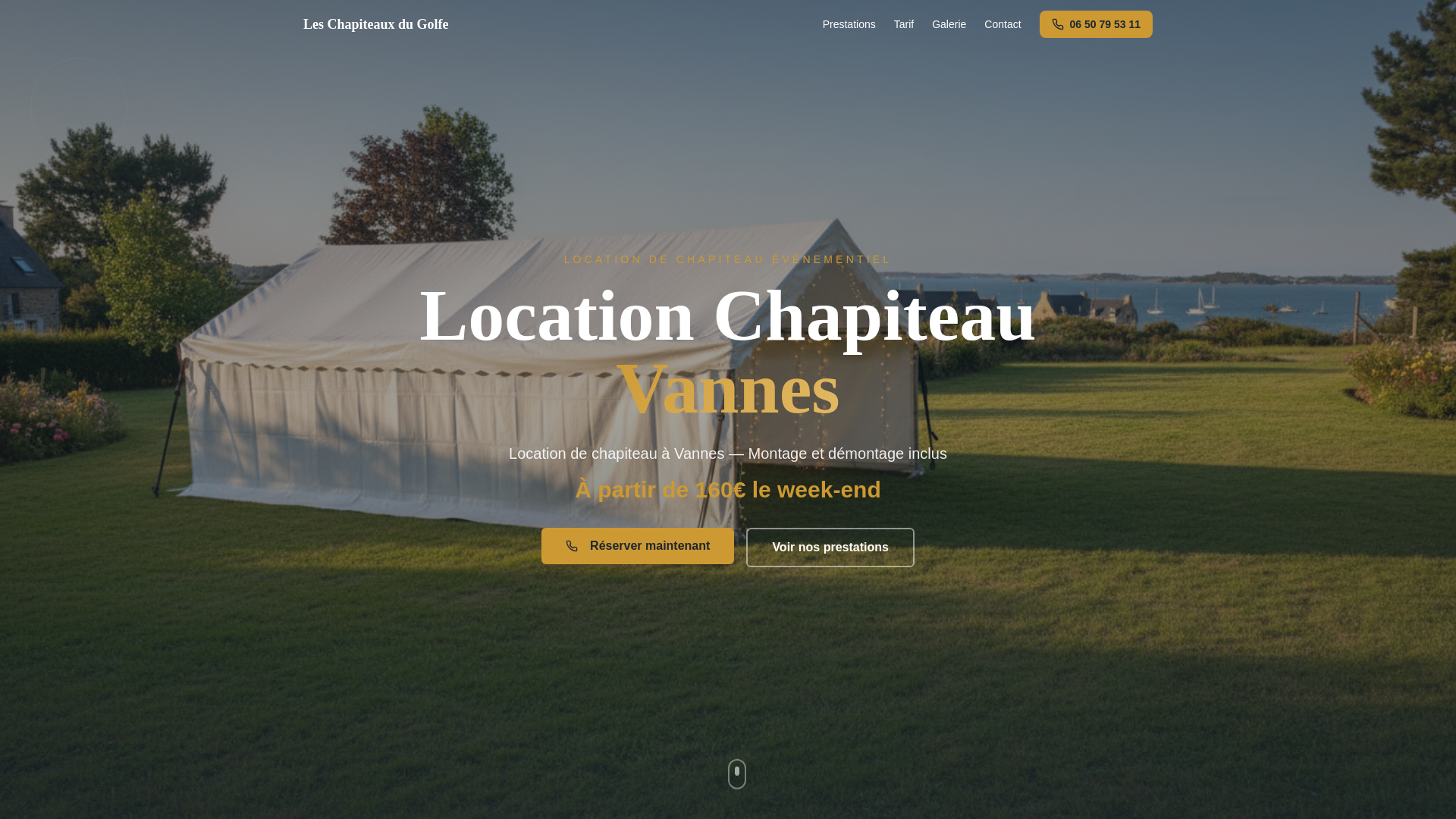 website screenshot of https://location-chapiteau-vannes.fr