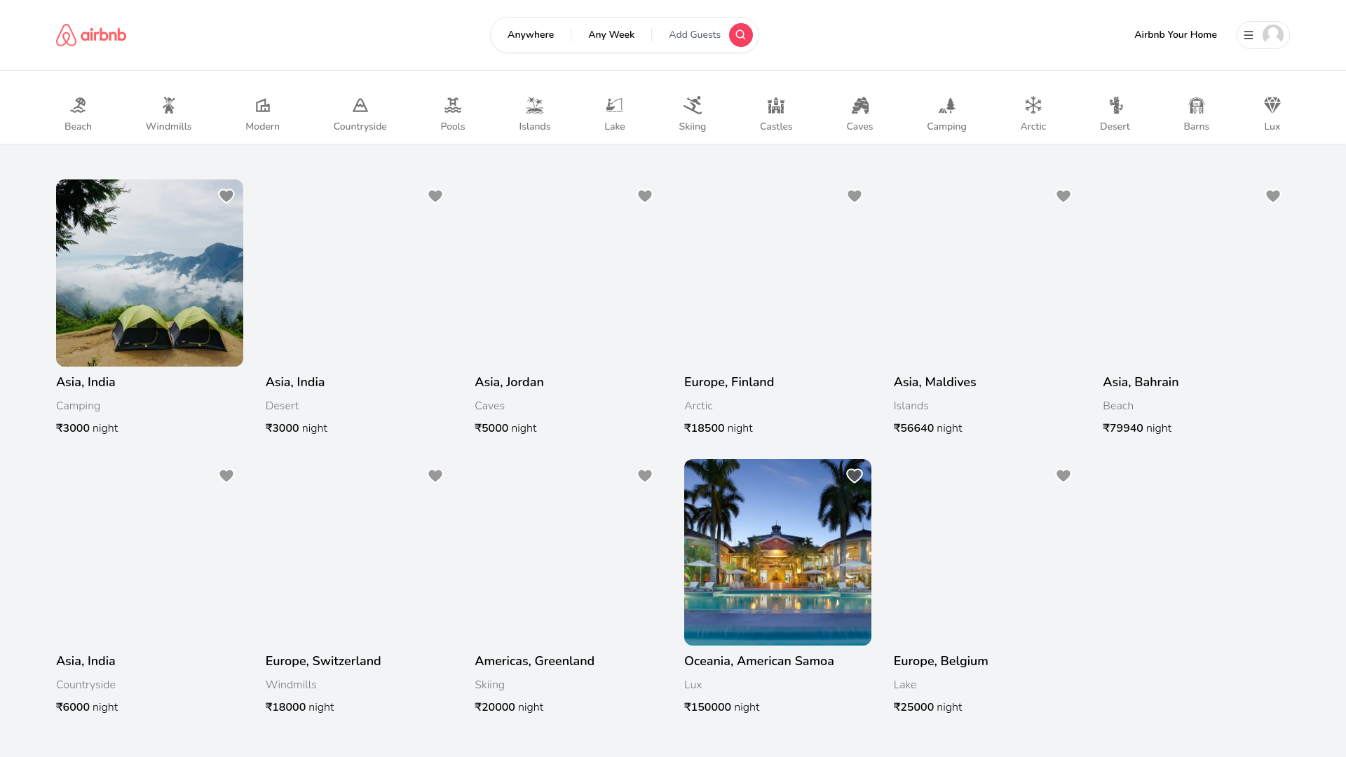 website screenshot of https://cloudhavenstays-airbnb-clone.vercel.app