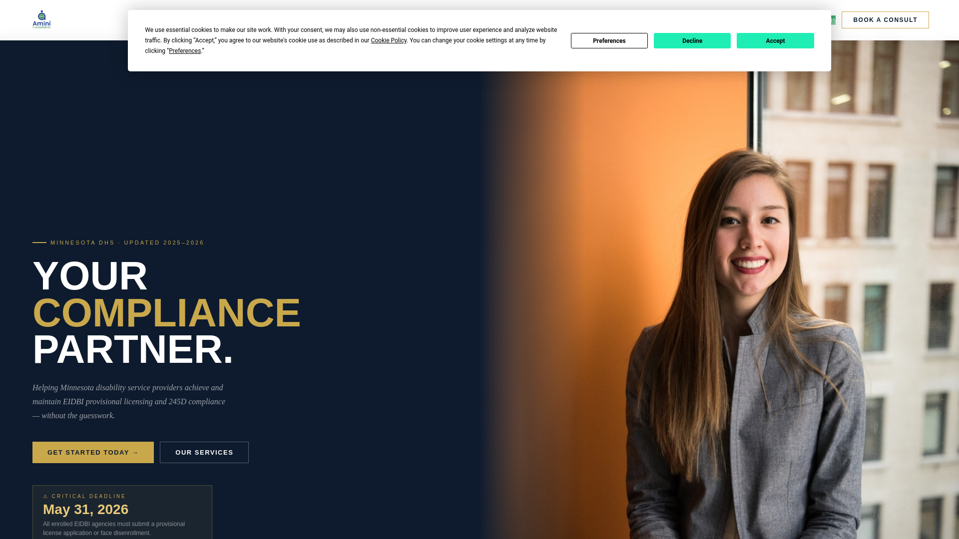website screenshot of https://aminiconsultation.com