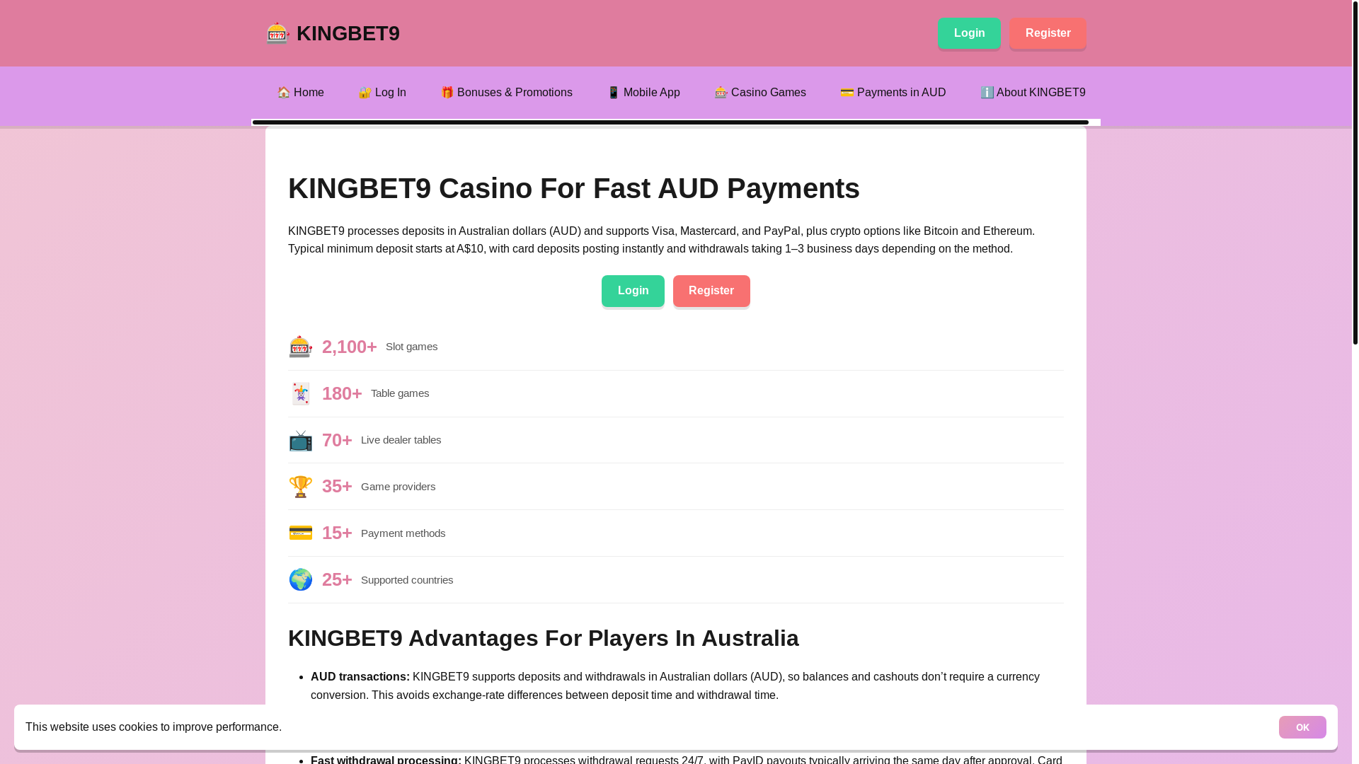 website screenshot of https://kingbet9.co.com/