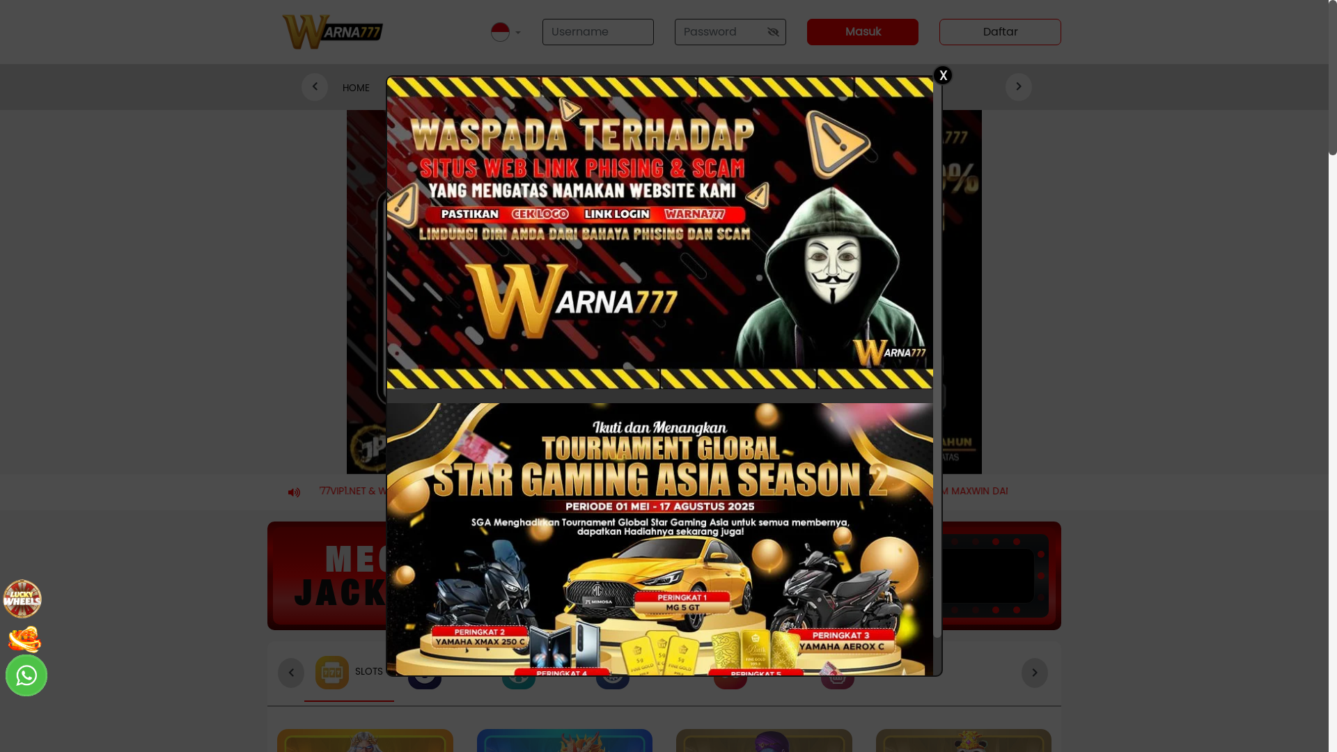website screenshot of https://55warna777.com/