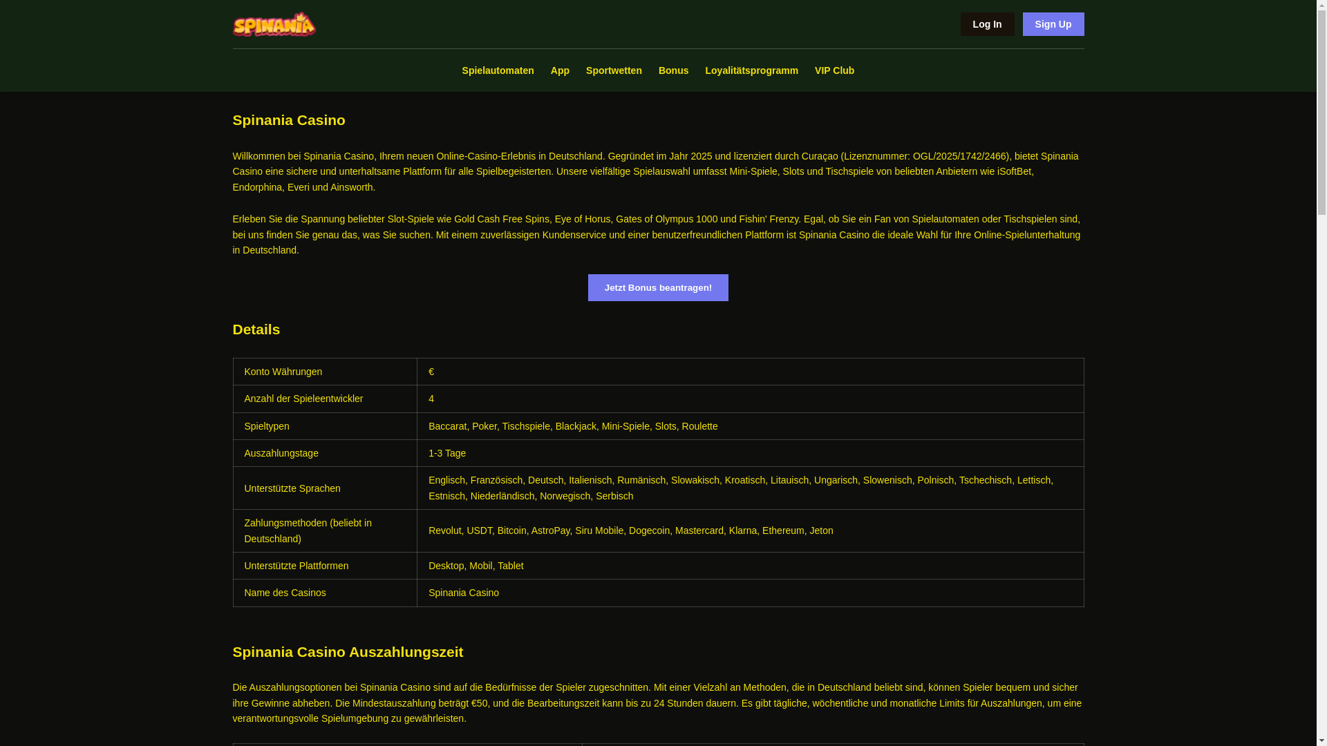 website screenshot of https://spinaniacasino-com-de.pages.dev/