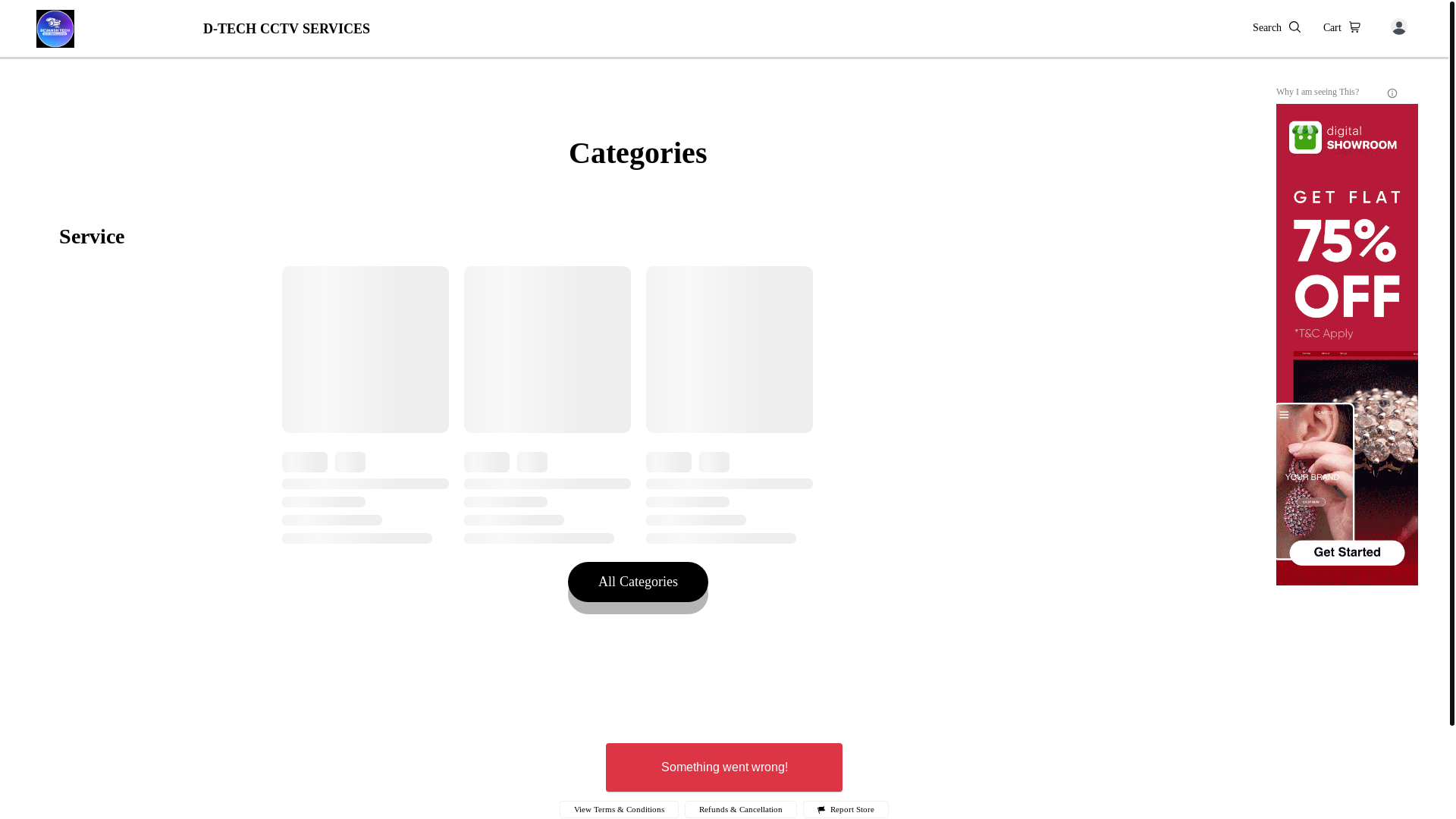 website screenshot of https://dtechcctvservices.co.in/