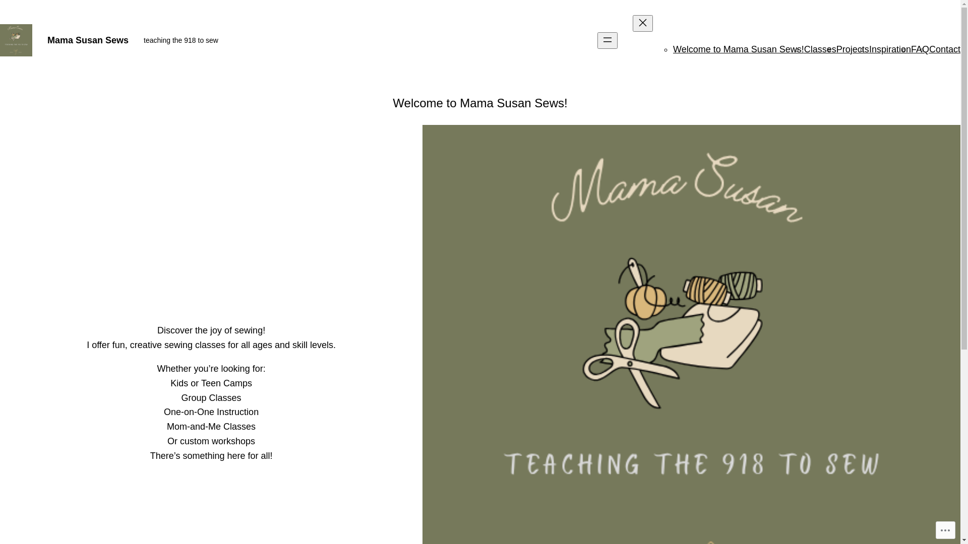 website screenshot of https://mamasusansews.com/
