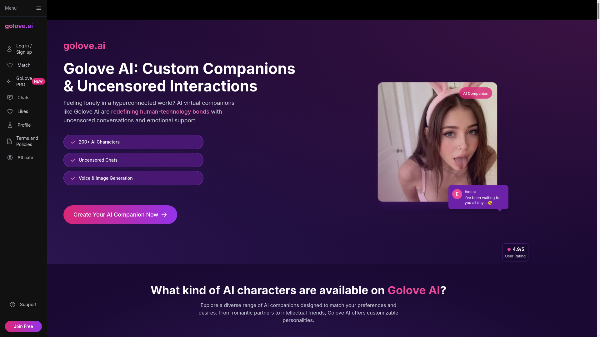 website screenshot of https://cuties-ai.org/