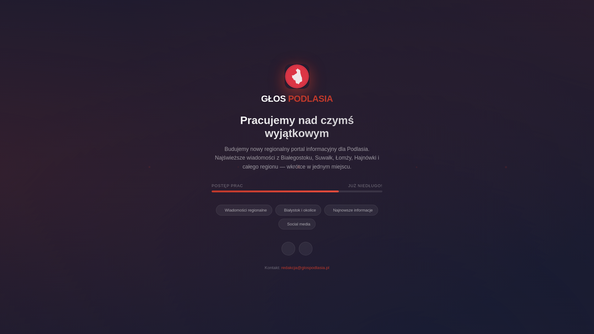 website screenshot of https://glospodlasia.pl/