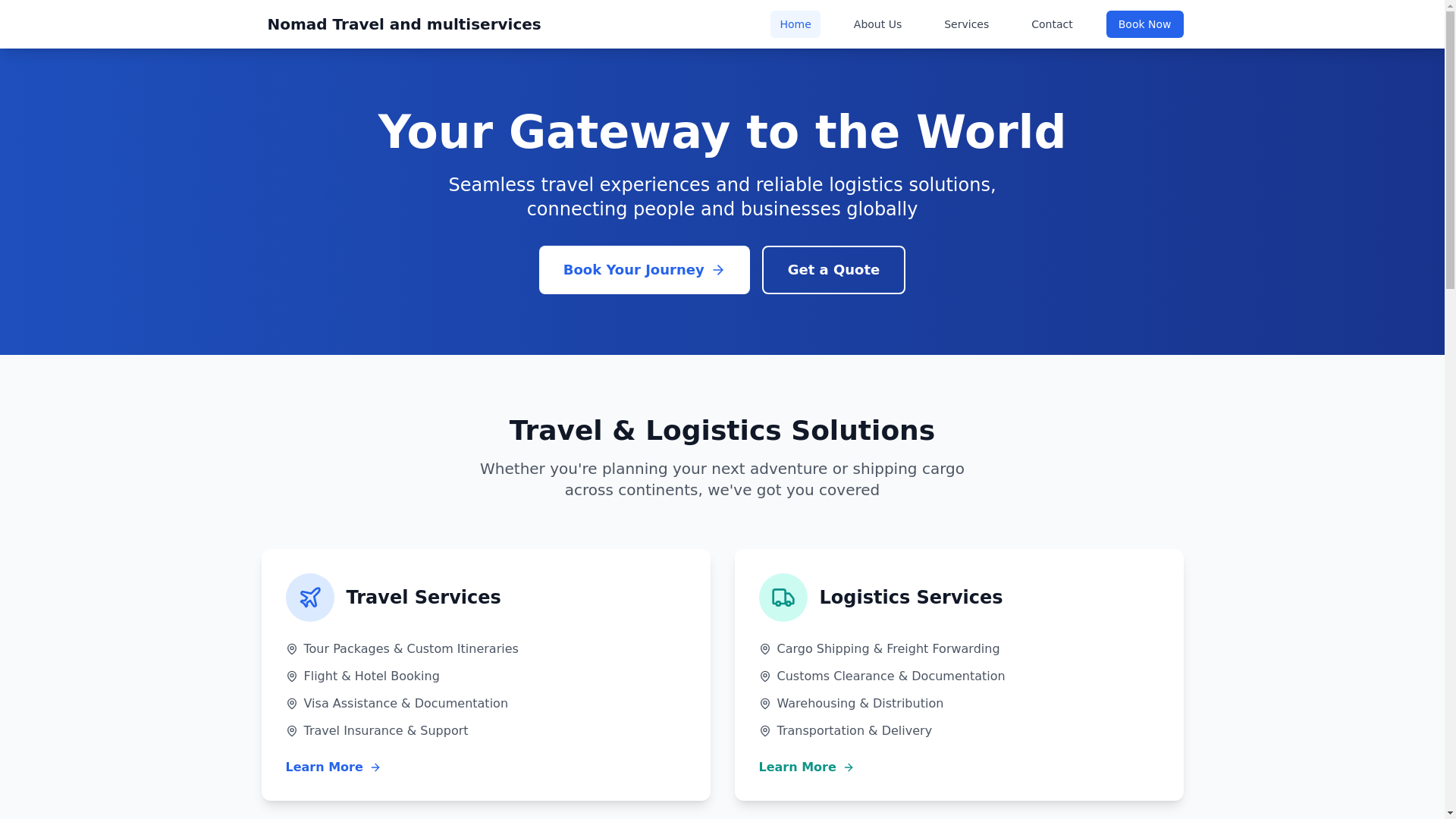 website screenshot of https://nomad-travel.pages.dev/