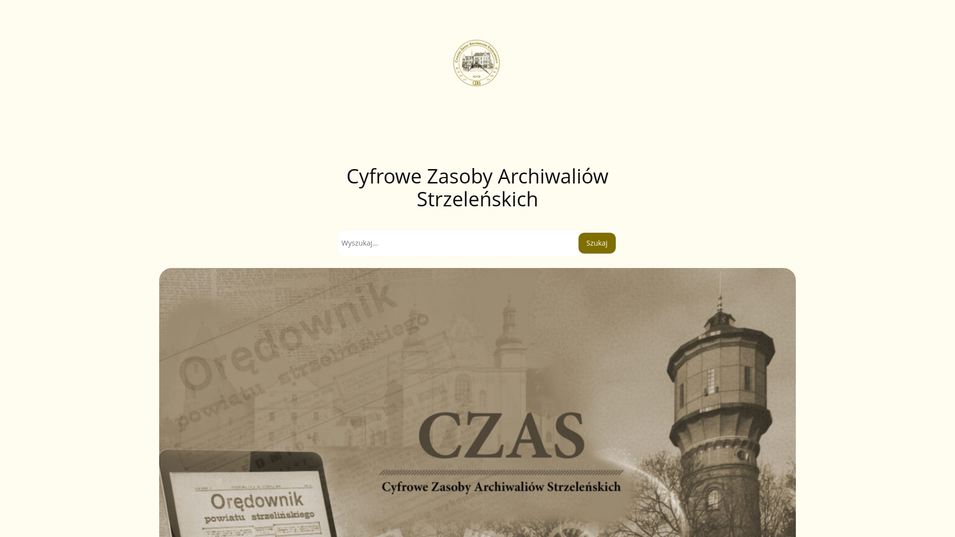 website screenshot of https://bibliotekastrzelno.pl