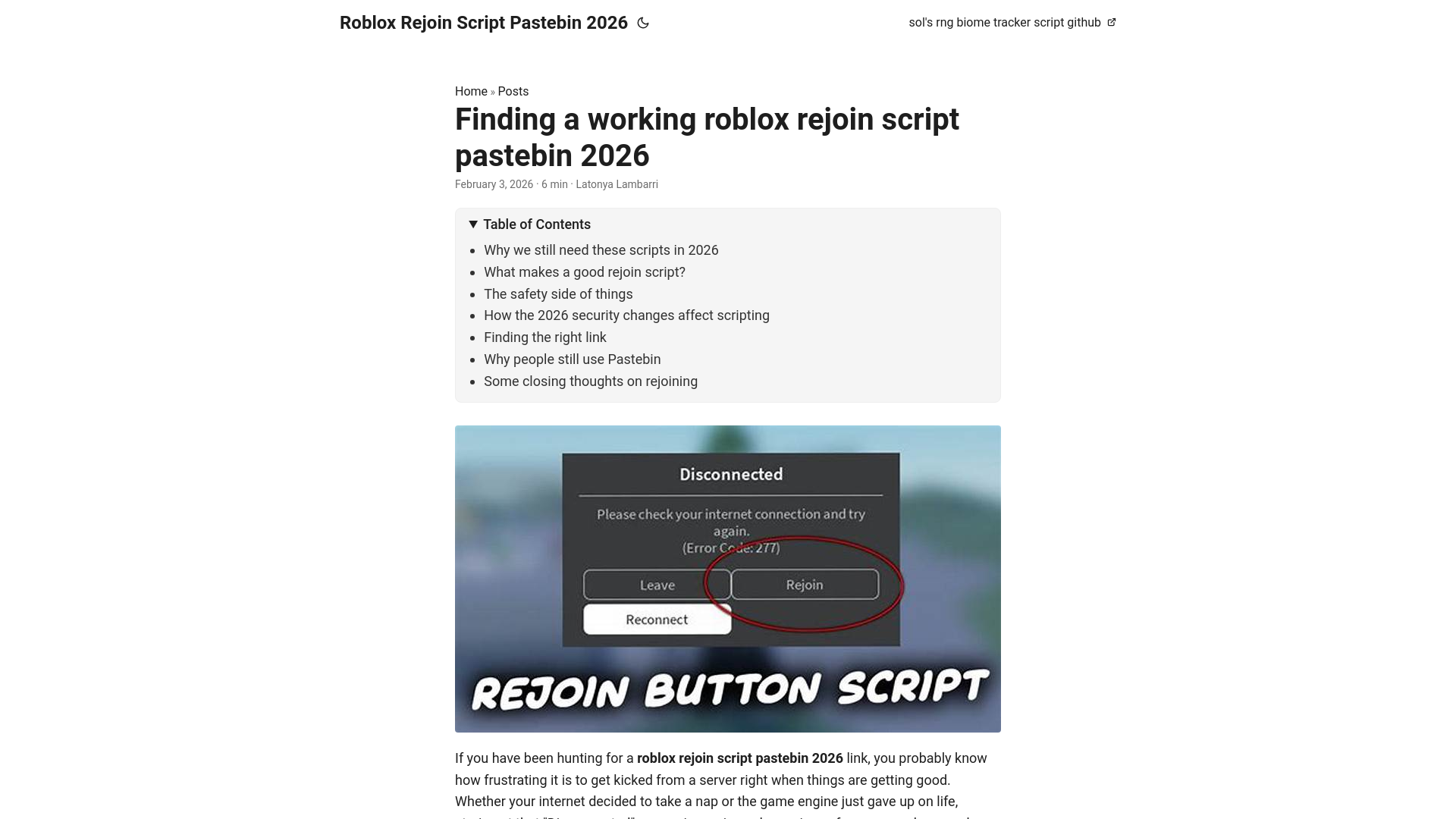 website screenshot of https://roblox-rejoin-script-pastebin-2026.pages.dev/
