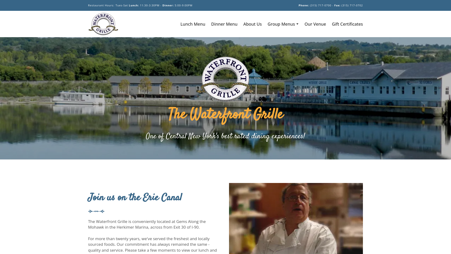 website screenshot of https://thewaterfrontgrille.net/