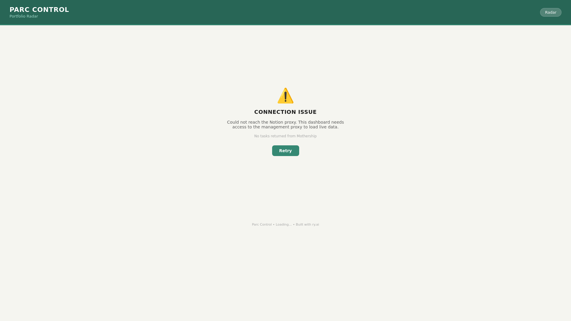 website screenshot of https://ryan-command-centre.pages.dev/