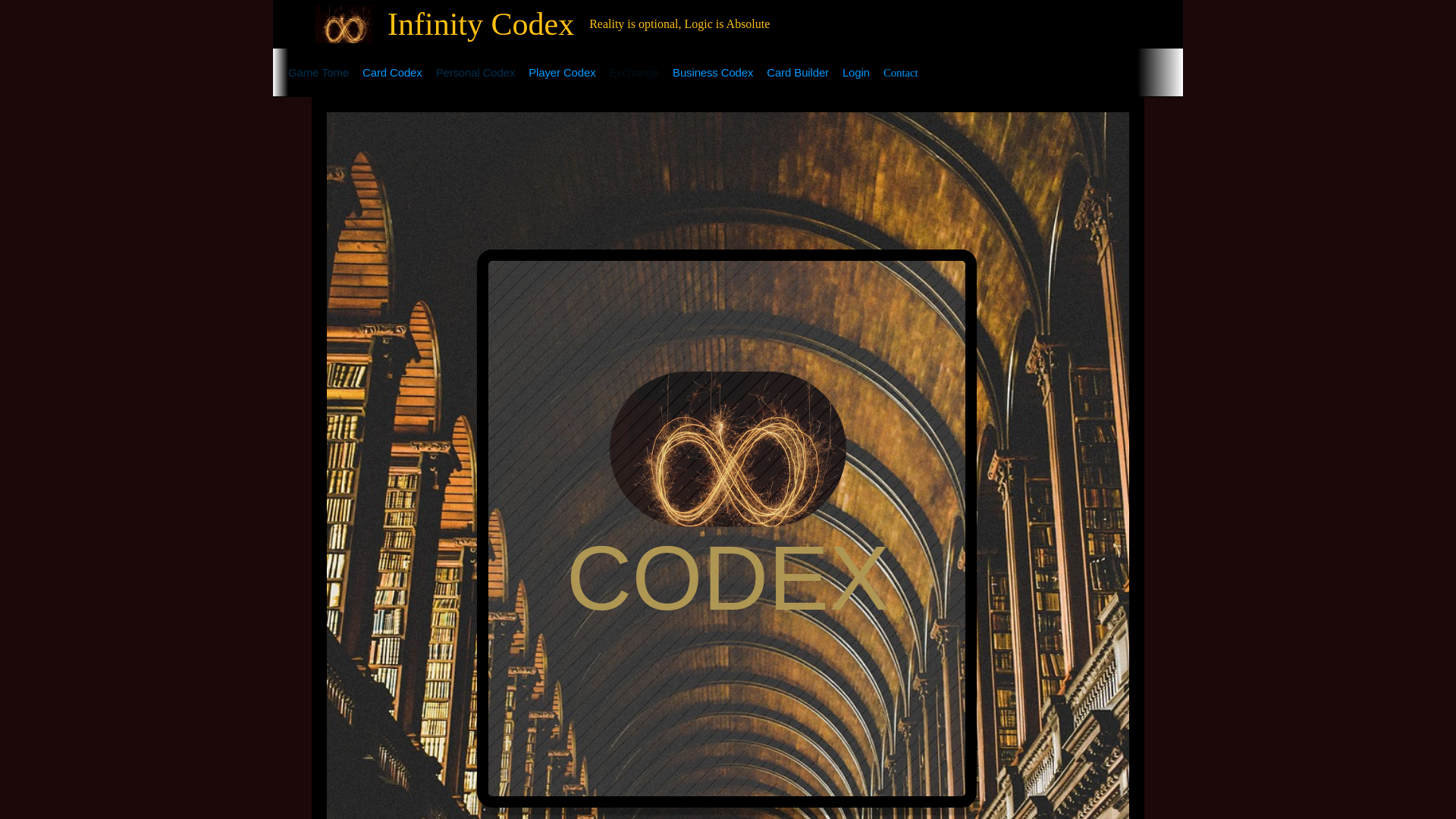 website screenshot of https://infinitycodex.space/
