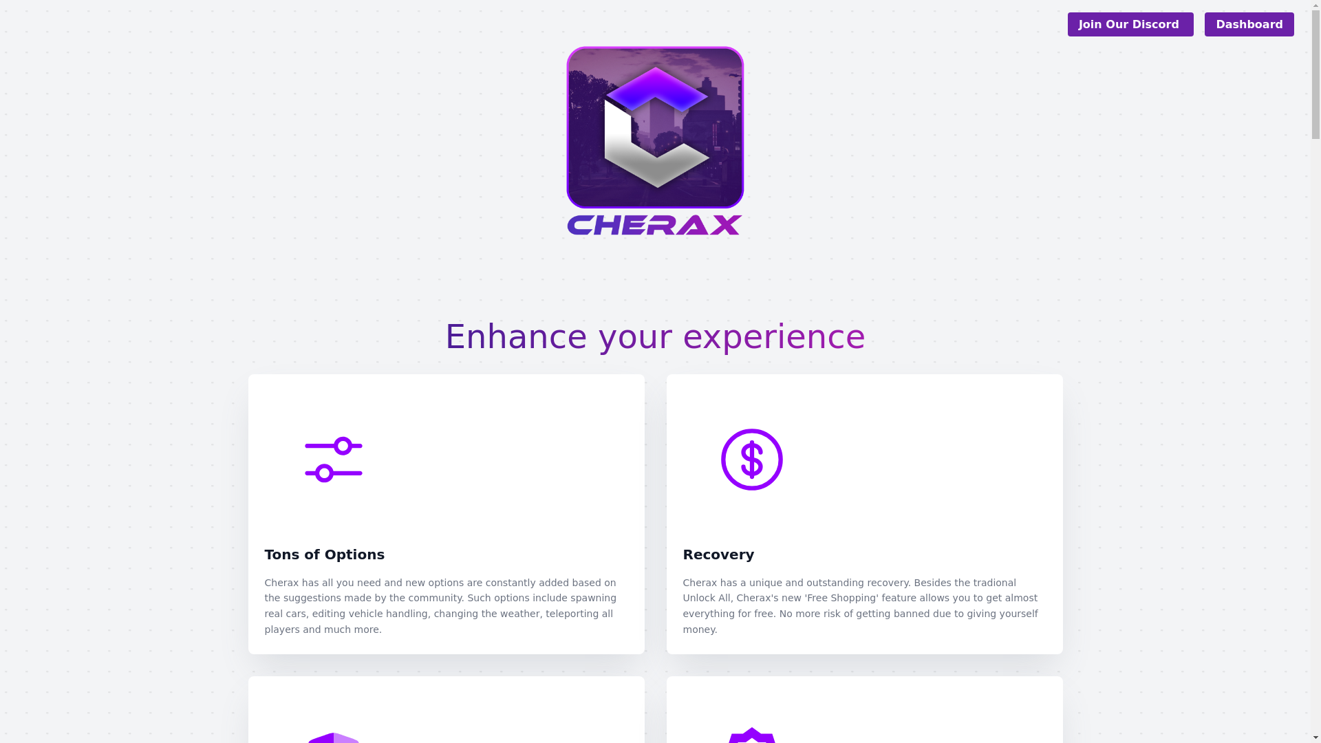 website screenshot of https://cherax.pages.dev/