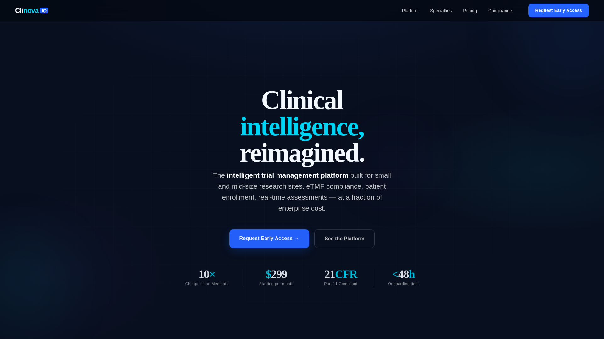 website screenshot of https://clinovaiq.com/