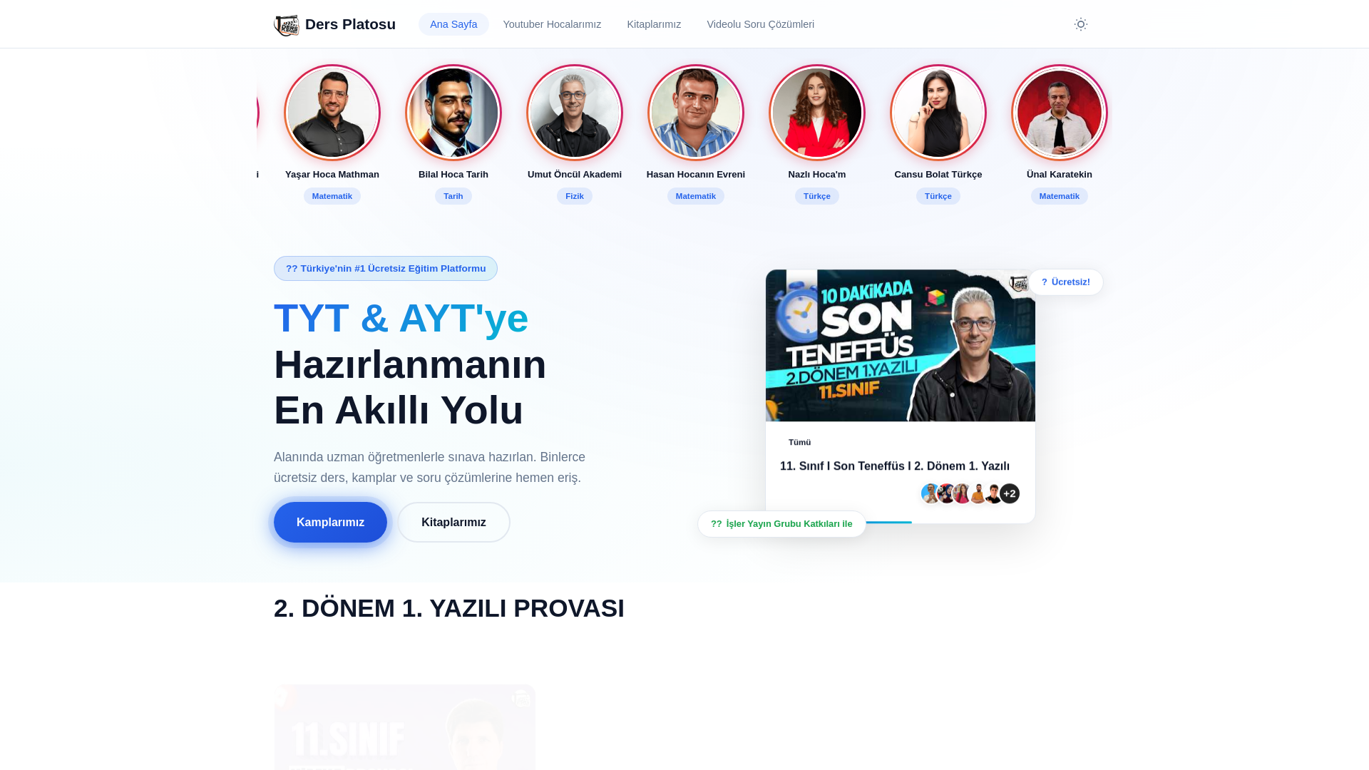 website screenshot of https://dersplatosu.com