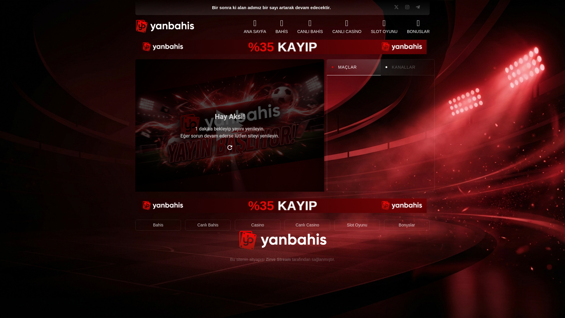 website screenshot of https://yanbahistv1.com/