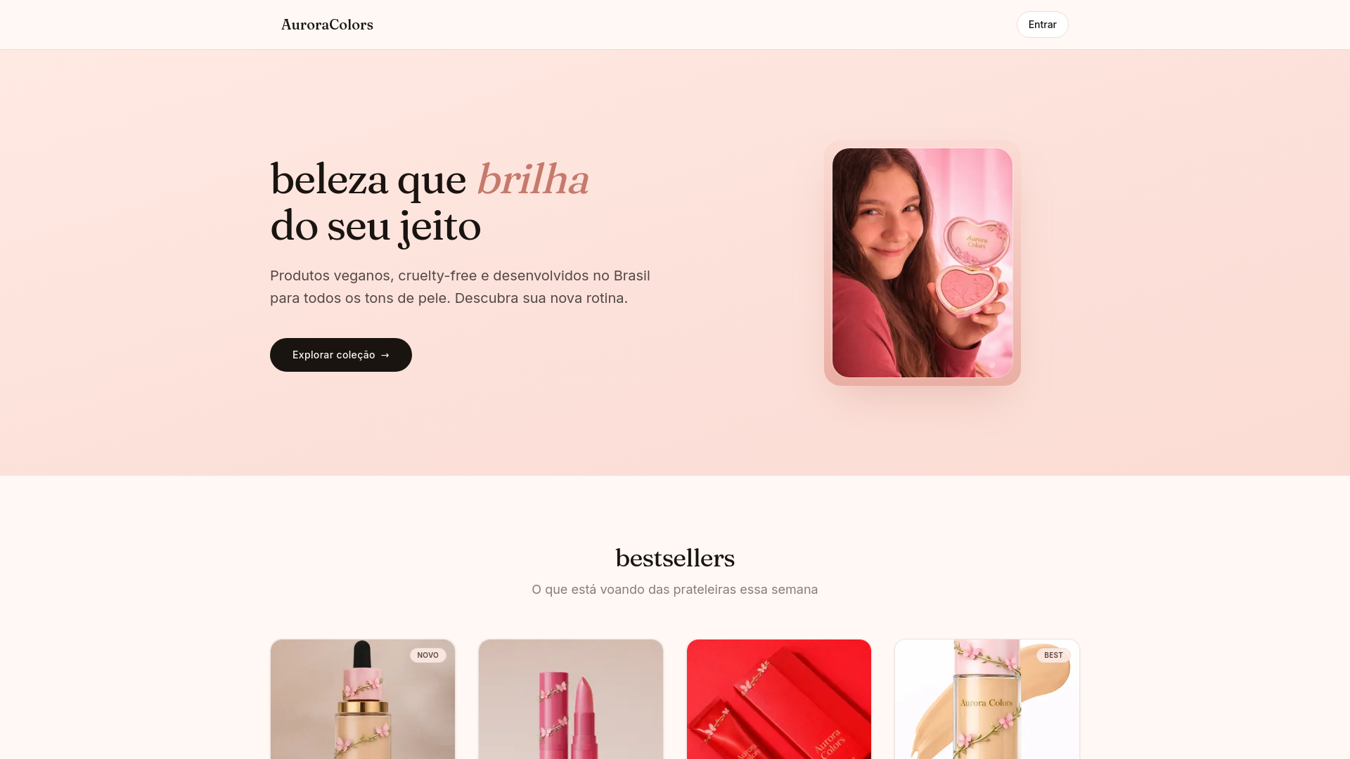 website screenshot of https://auroracolors.com.br/