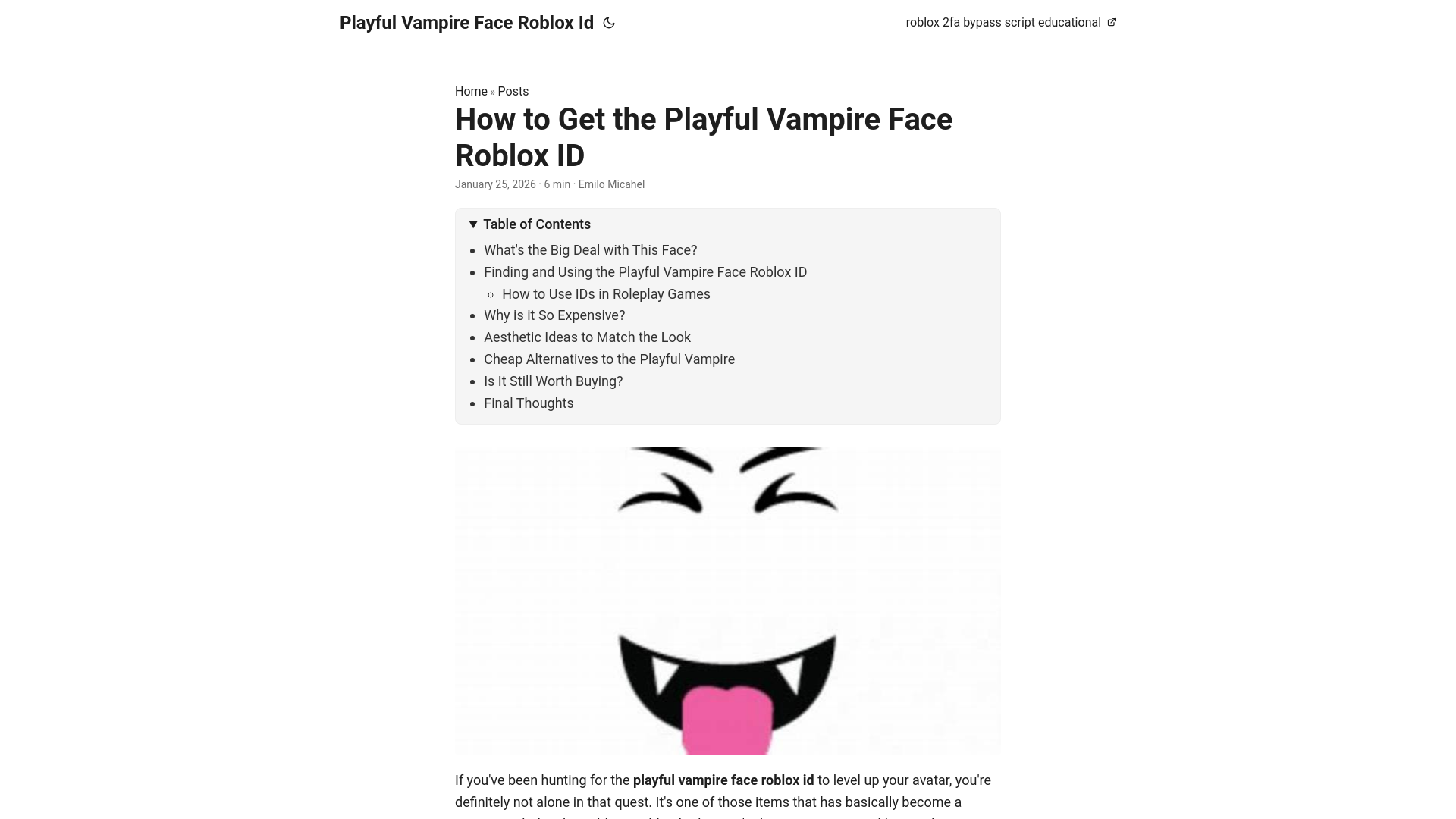 website screenshot of https://playful-vampire-face-roblox-id.pages.dev/