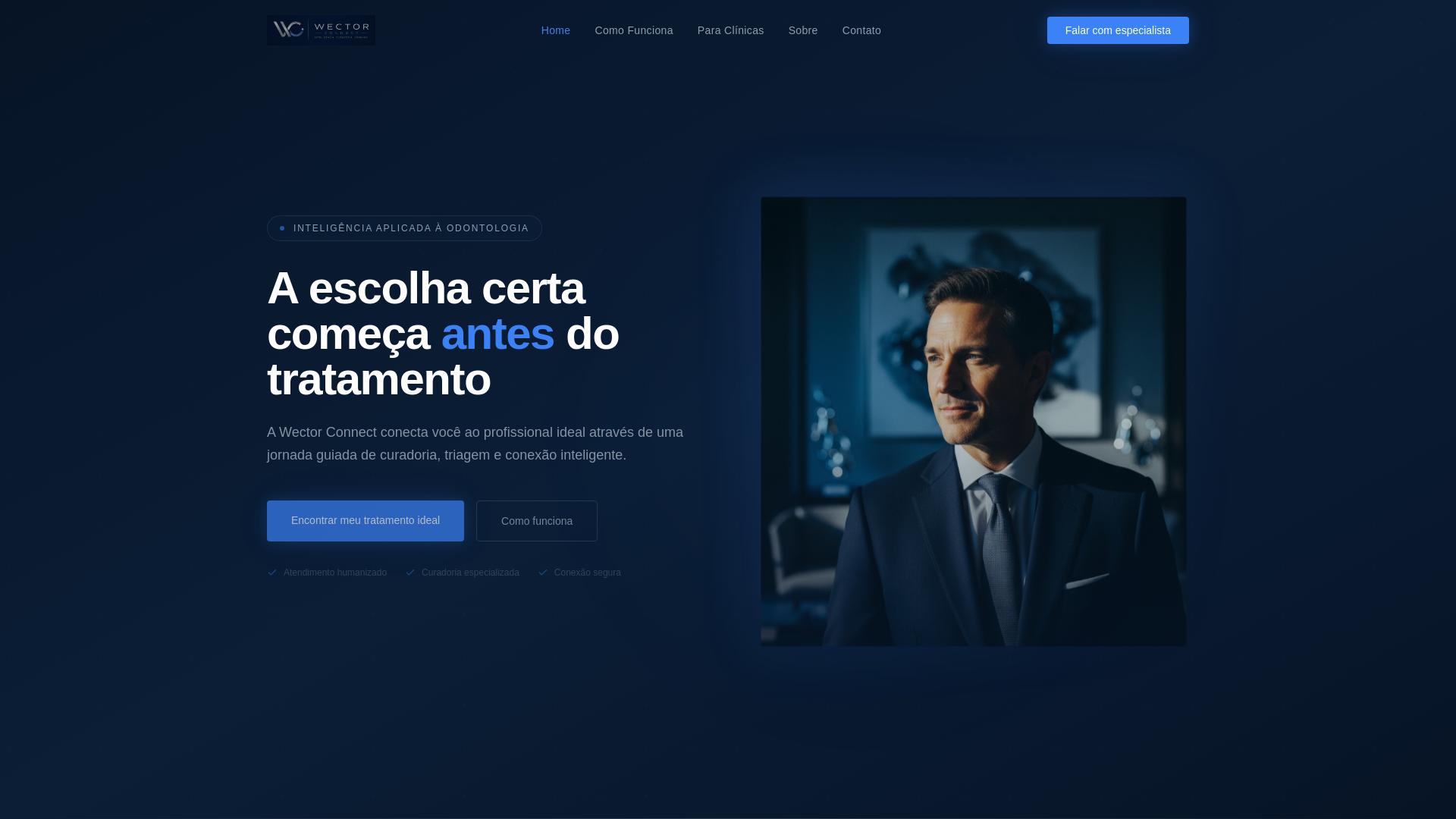 website screenshot of https://wectorconnect.com.br/