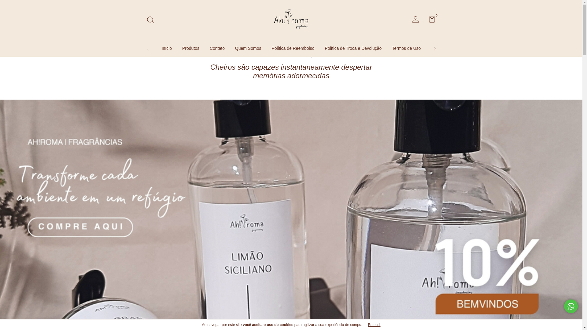 website screenshot of https://ahromafragrancias.com.br/