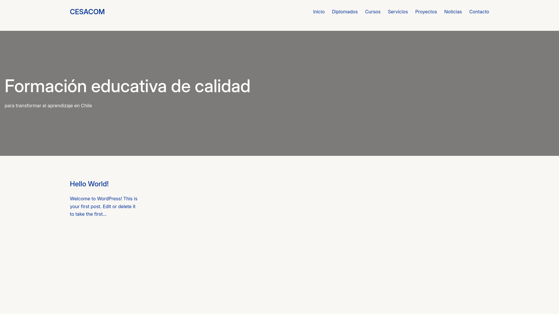 website screenshot of https://cesacom.cl/