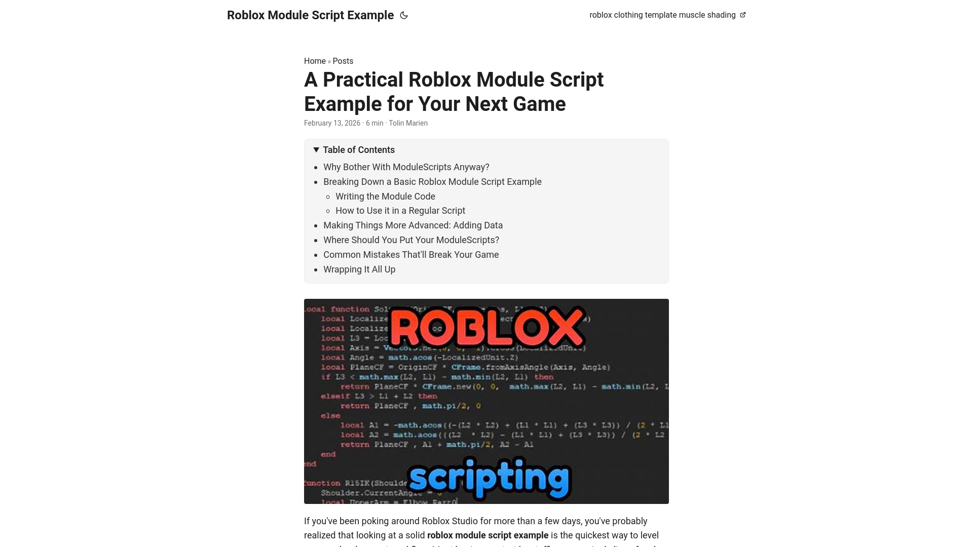 website screenshot of https://roblox-module-script-example.pages.dev/