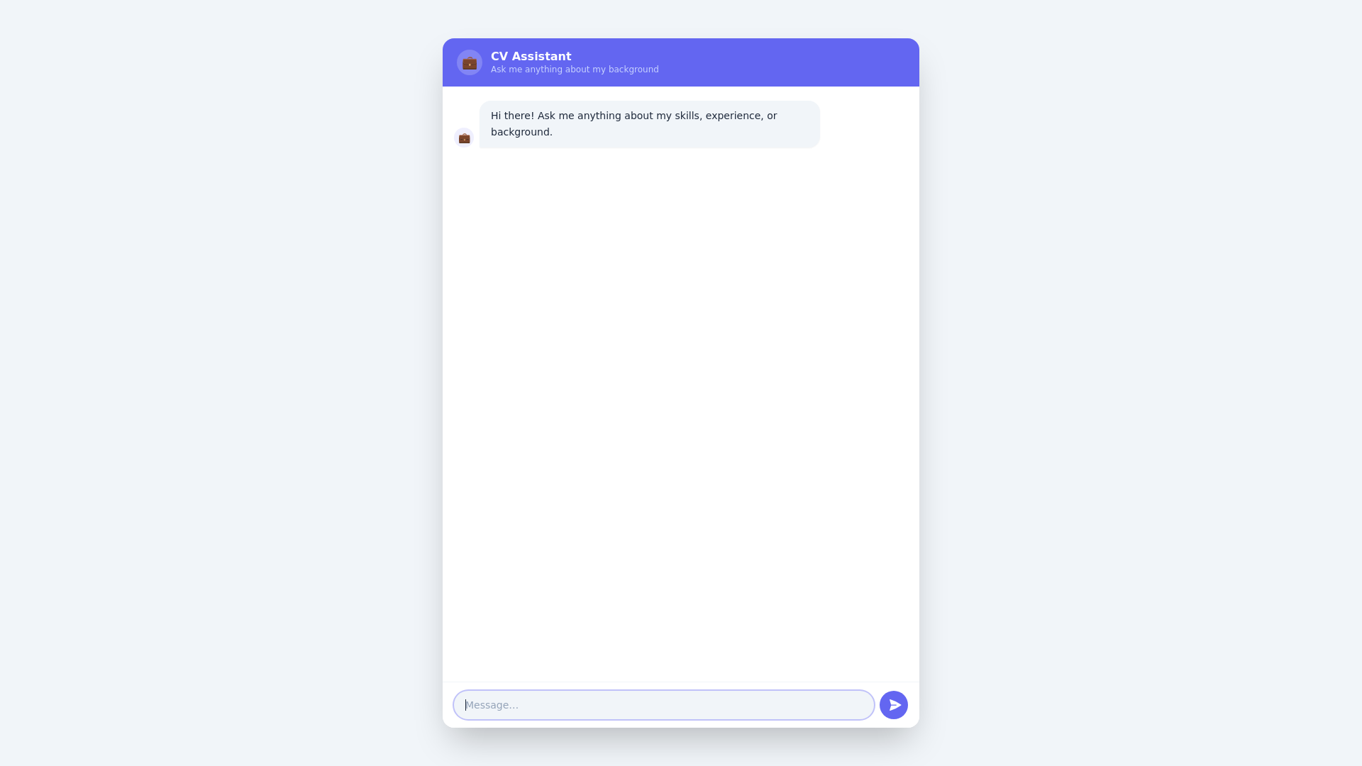 website screenshot of https://cv-chatbot.pages.dev/