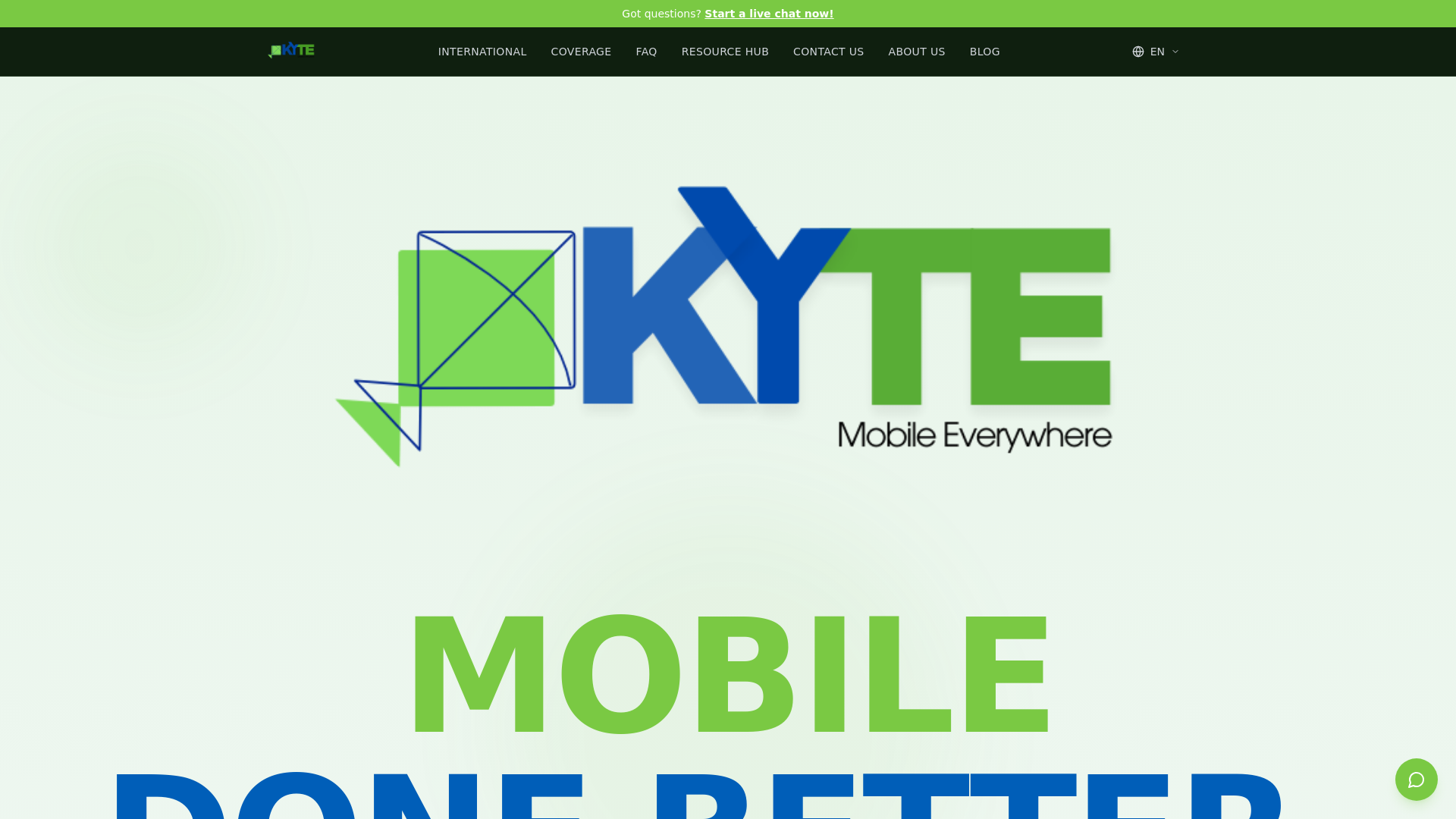 website screenshot of https://dev-kytemobile.com/
