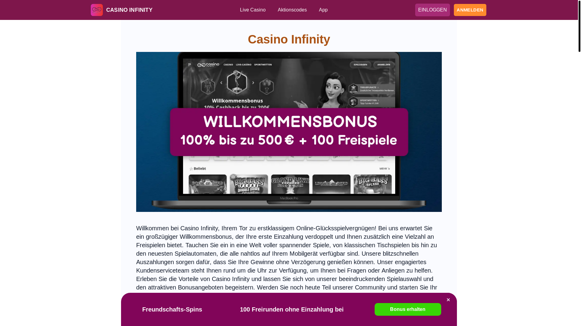 website screenshot of https://casinoinfinityde-net.pages.dev/