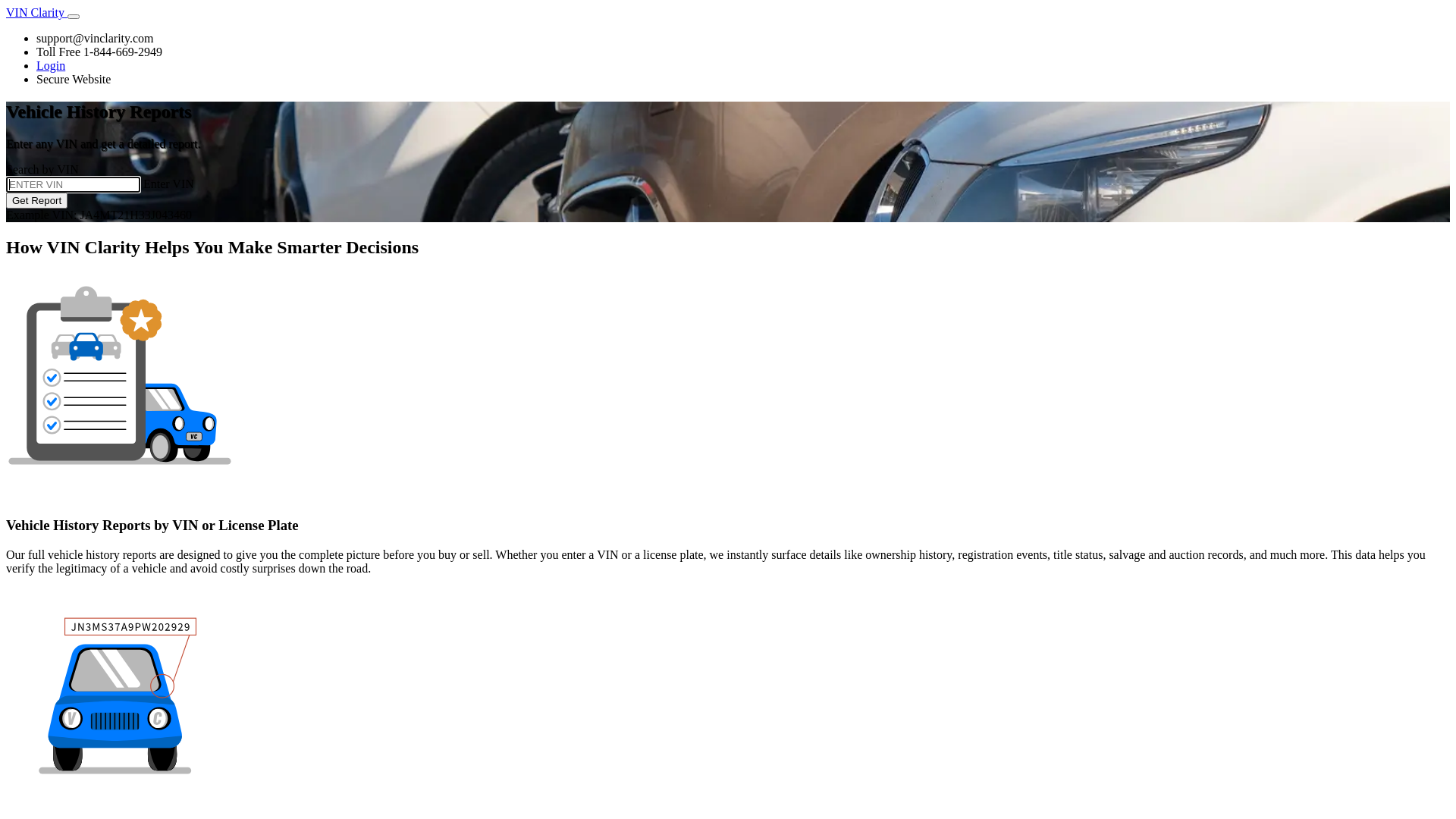 website screenshot of https://vinclarity.com/