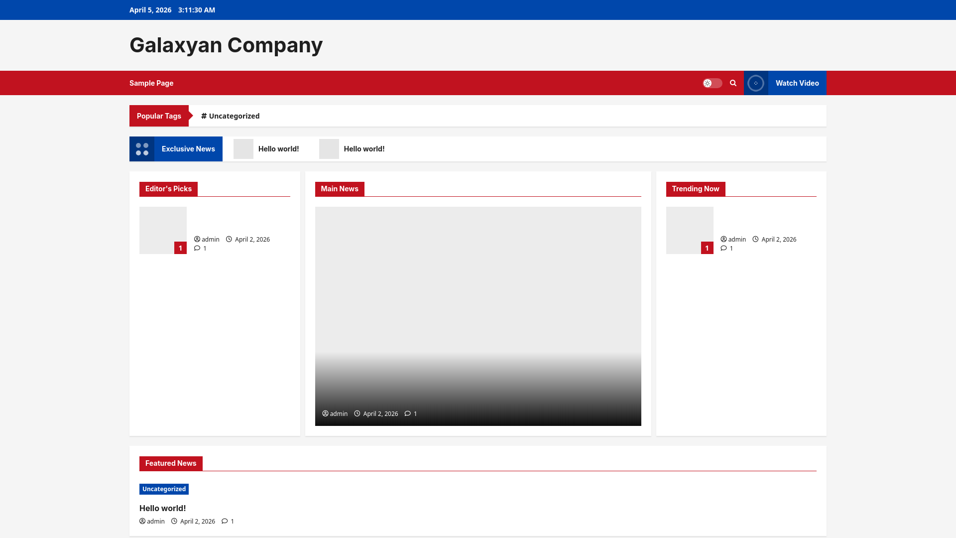 website screenshot of https://galaxyan.company/
