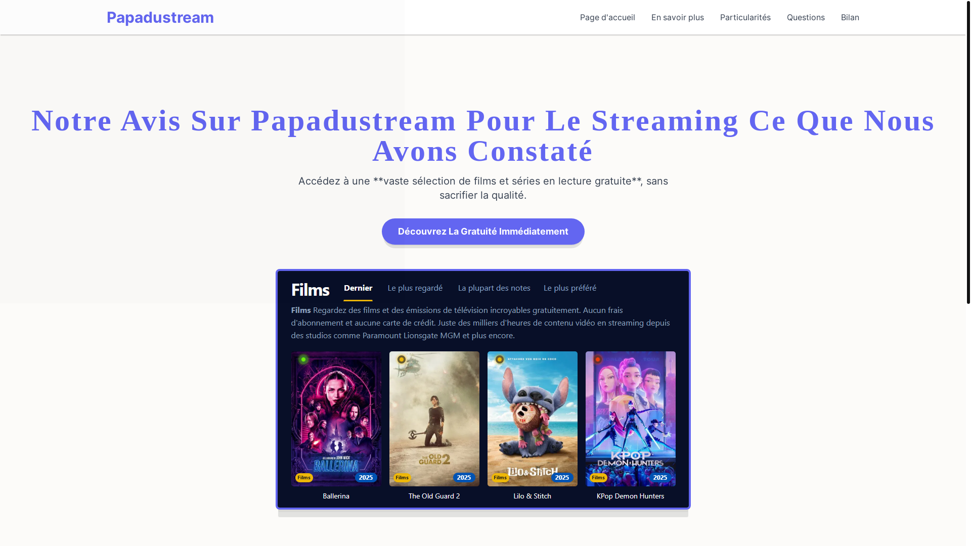website screenshot of https://papadustream-hqr3.pages.dev/