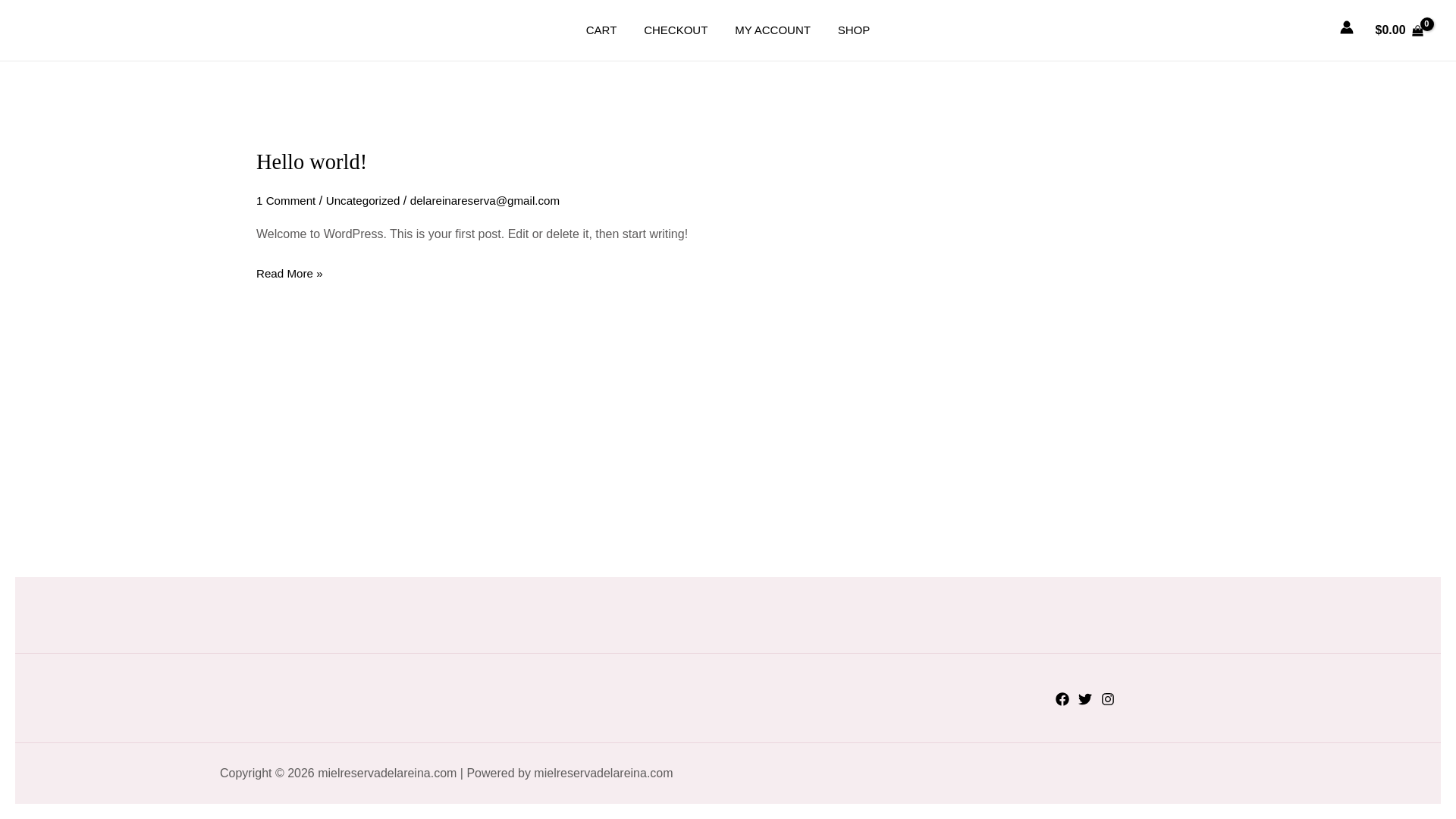 website screenshot of https://mielreservadelareina.com