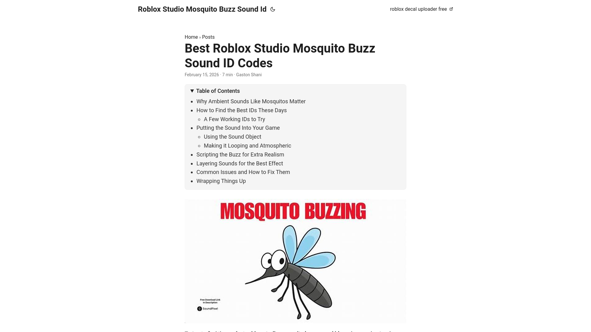 website screenshot of https://roblox-studio-mosquito-buzz-sound-id.pages.dev/