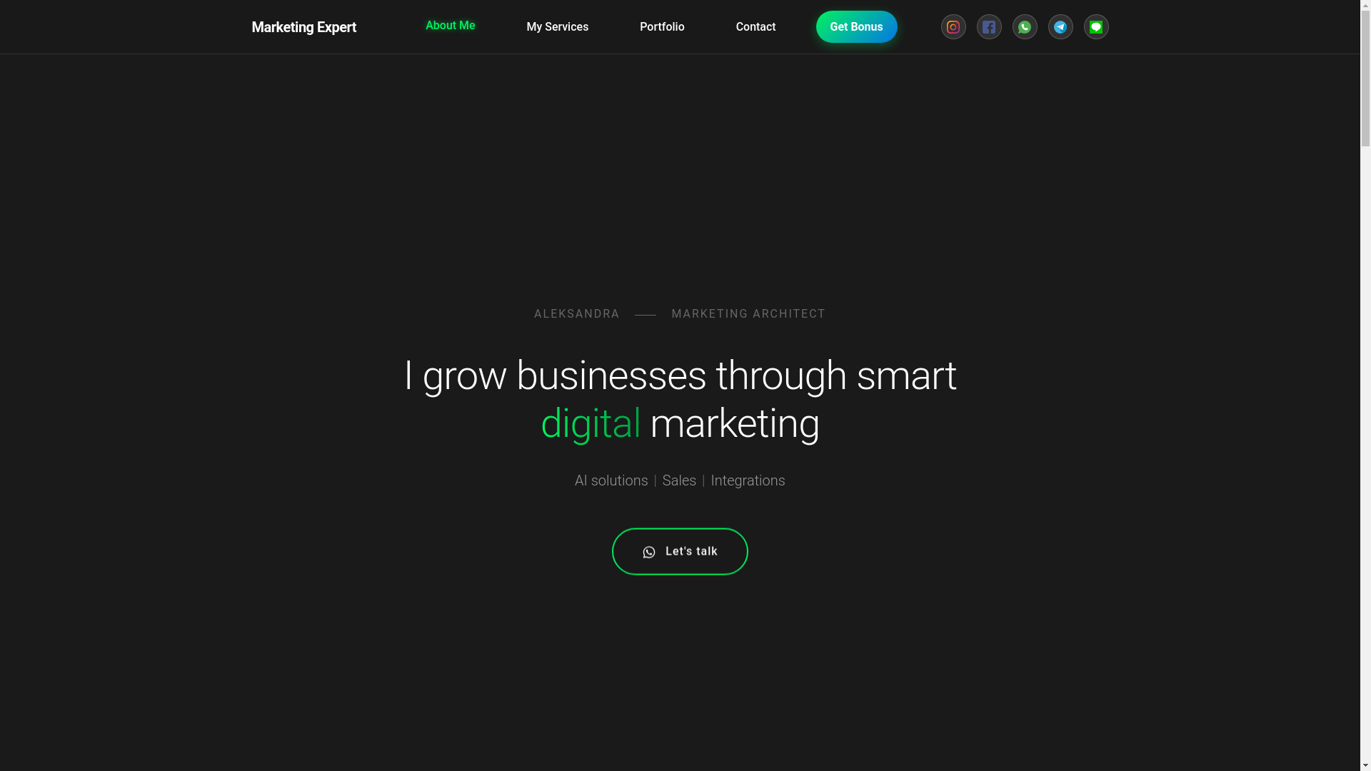 website screenshot of https://aleksandra-marketing-pro.pages.dev/