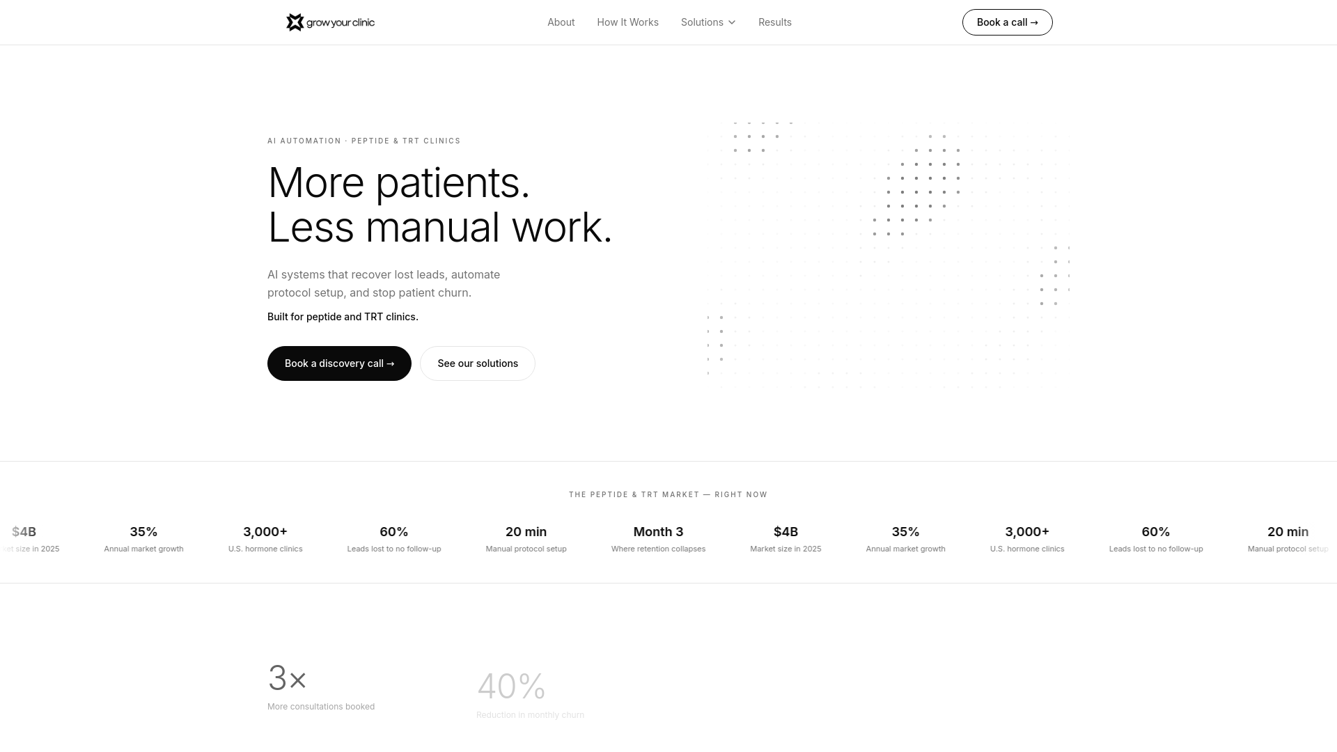website screenshot of https://growyourclinic.app/